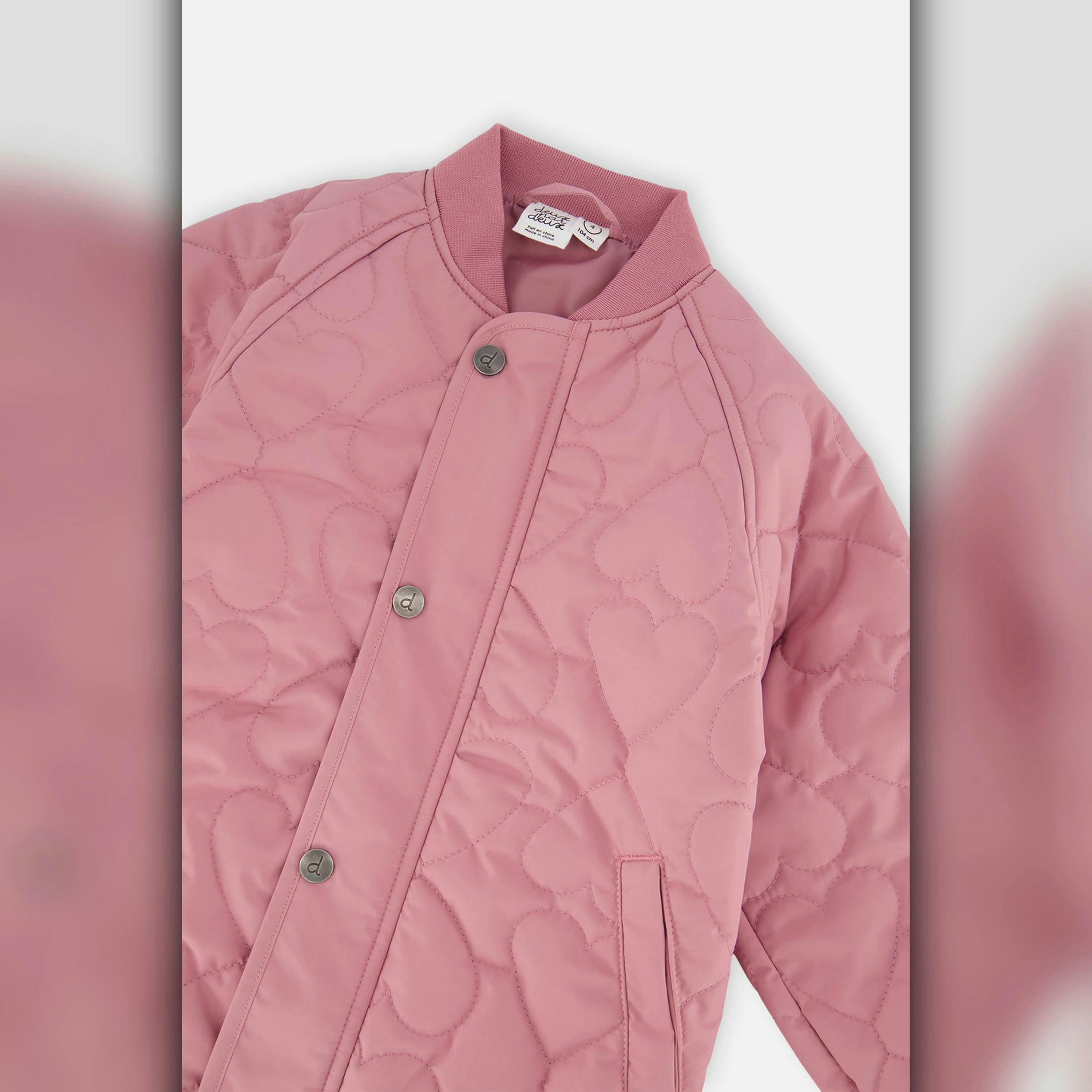 Quilted Raglan Sleeve Jacket Mauve Pink , view 5 of 6