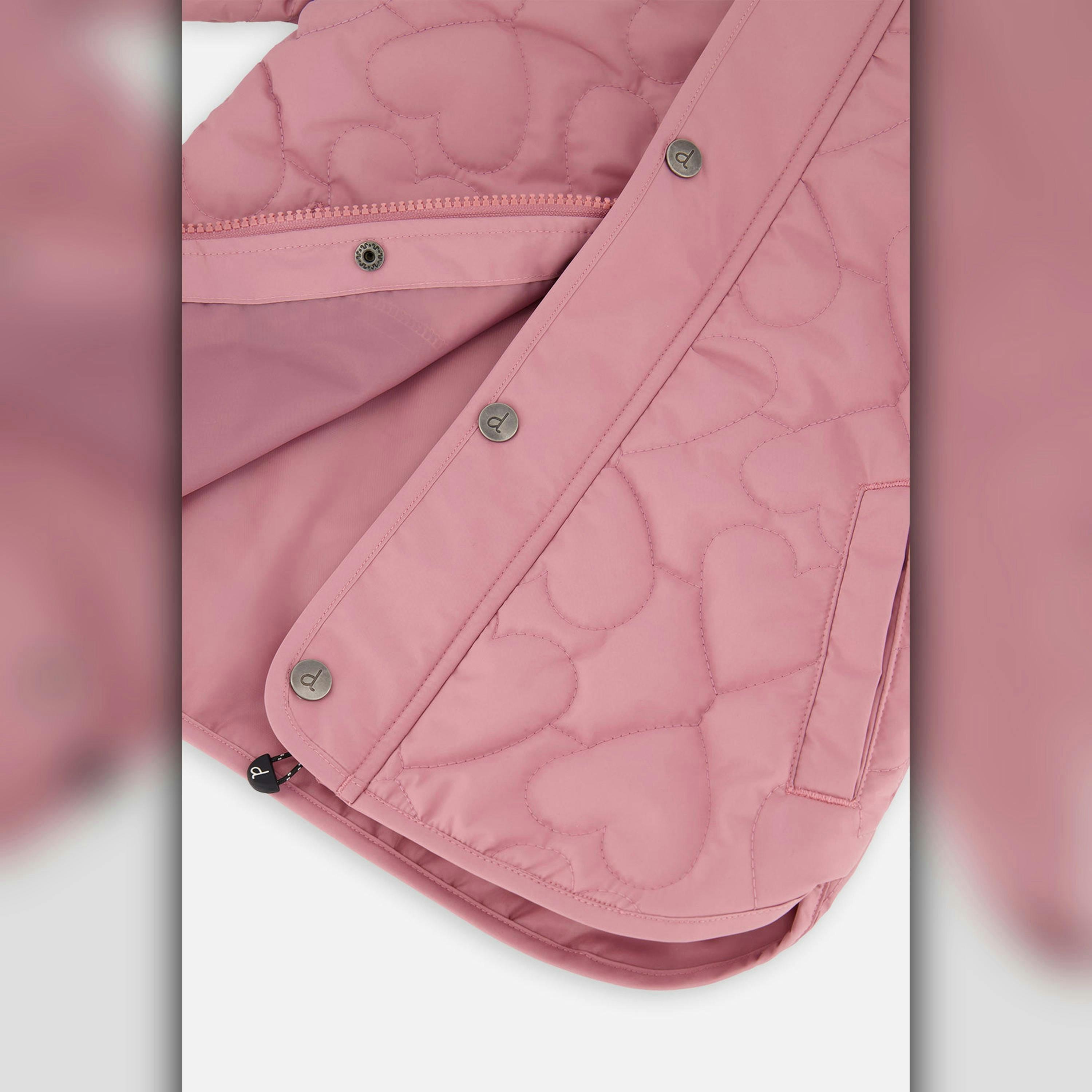 Quilted Raglan Sleeve Jacket Mauve Pink , view 6 of 6