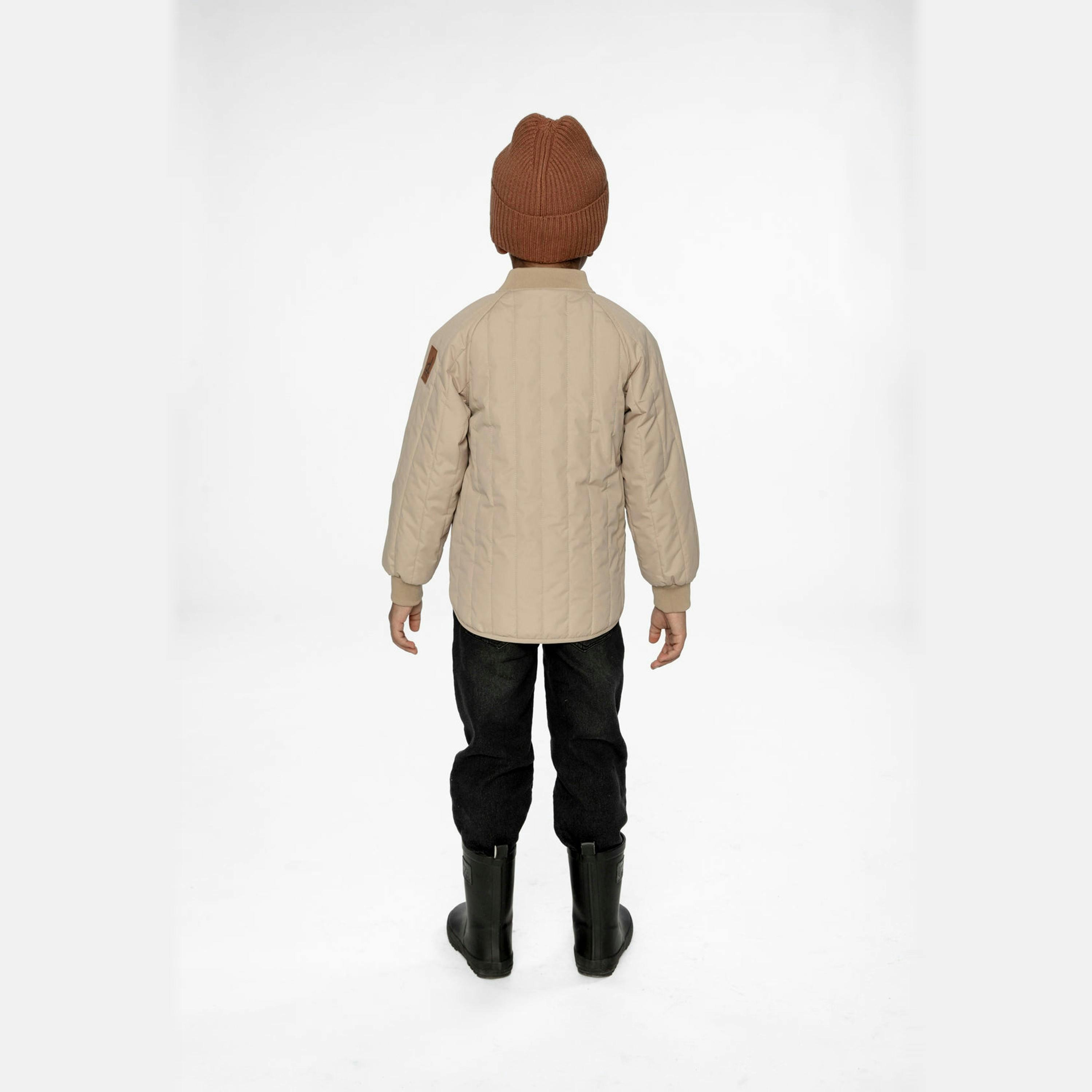 Quilted Raglan Sleeve Jacket Beige , view 4 of 6