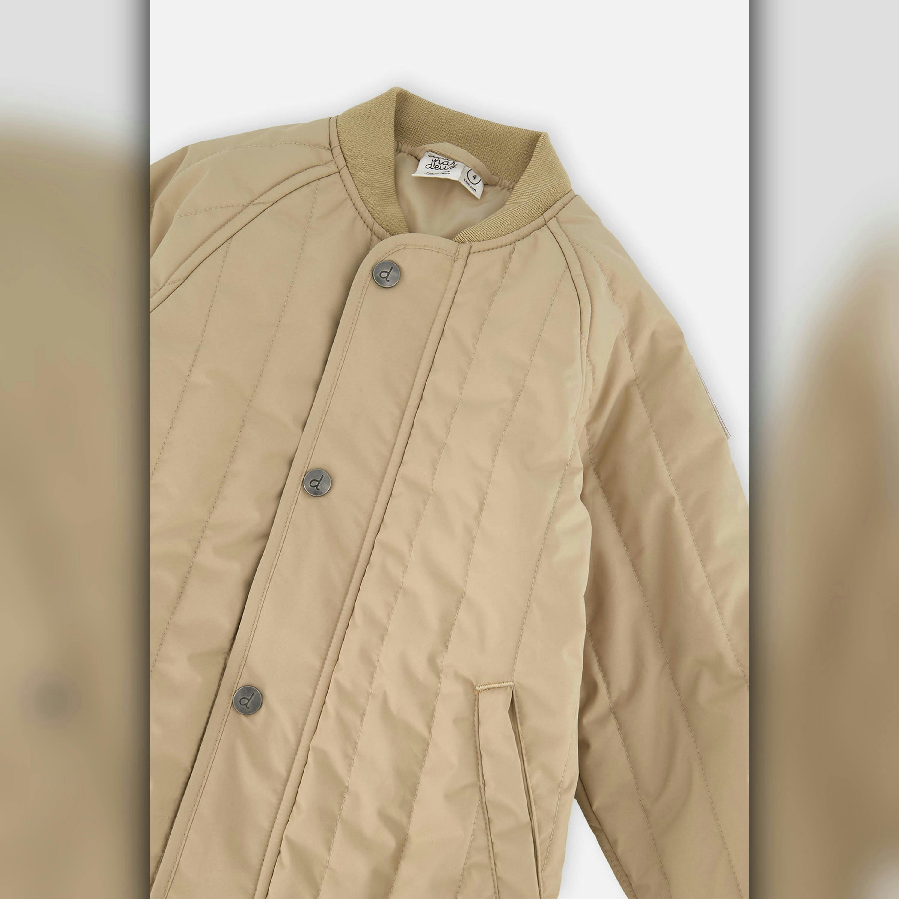 Quilted Raglan Sleeve Jacket Beige , view 5 of 6