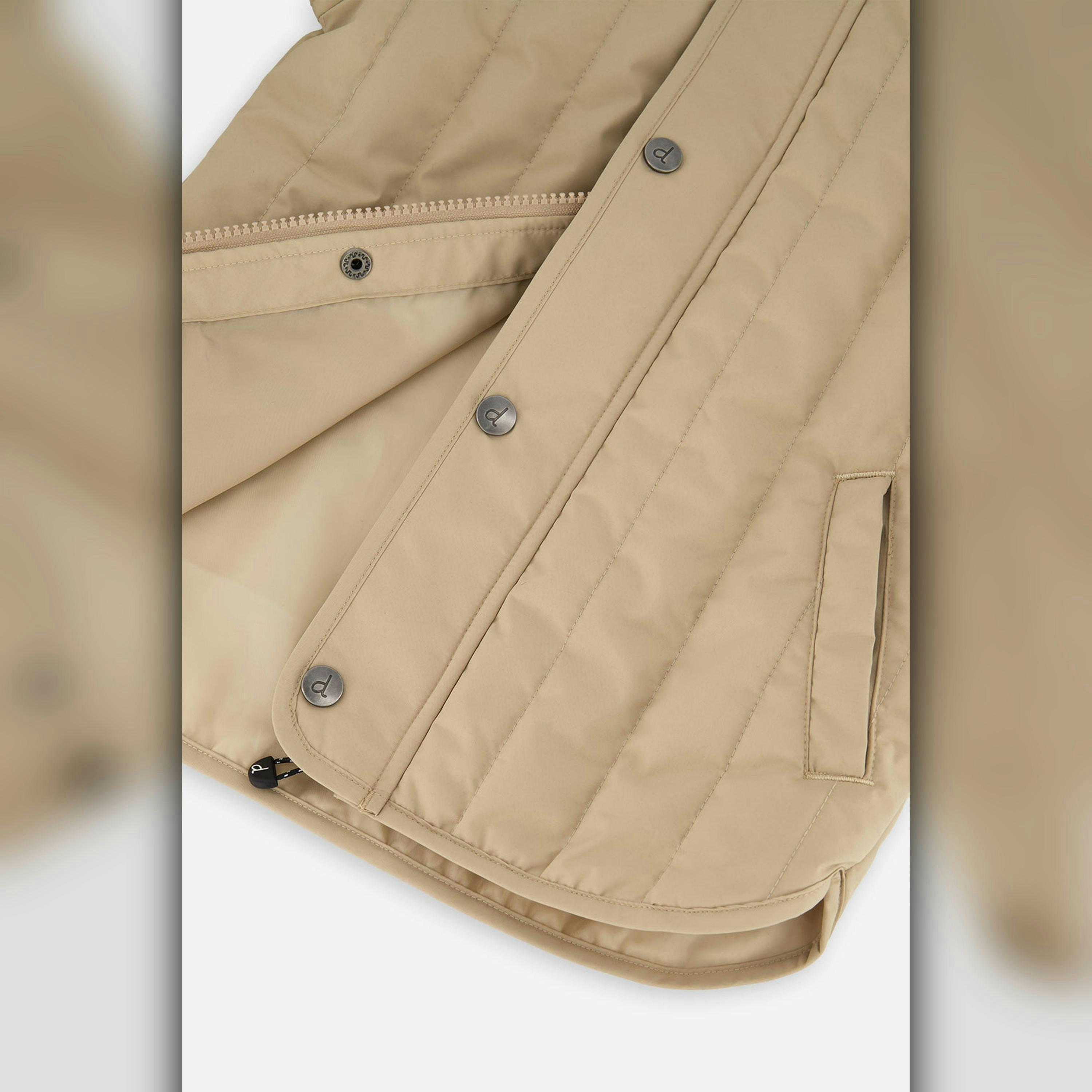 Quilted Raglan Sleeve Jacket Beige , view 6 of 6
