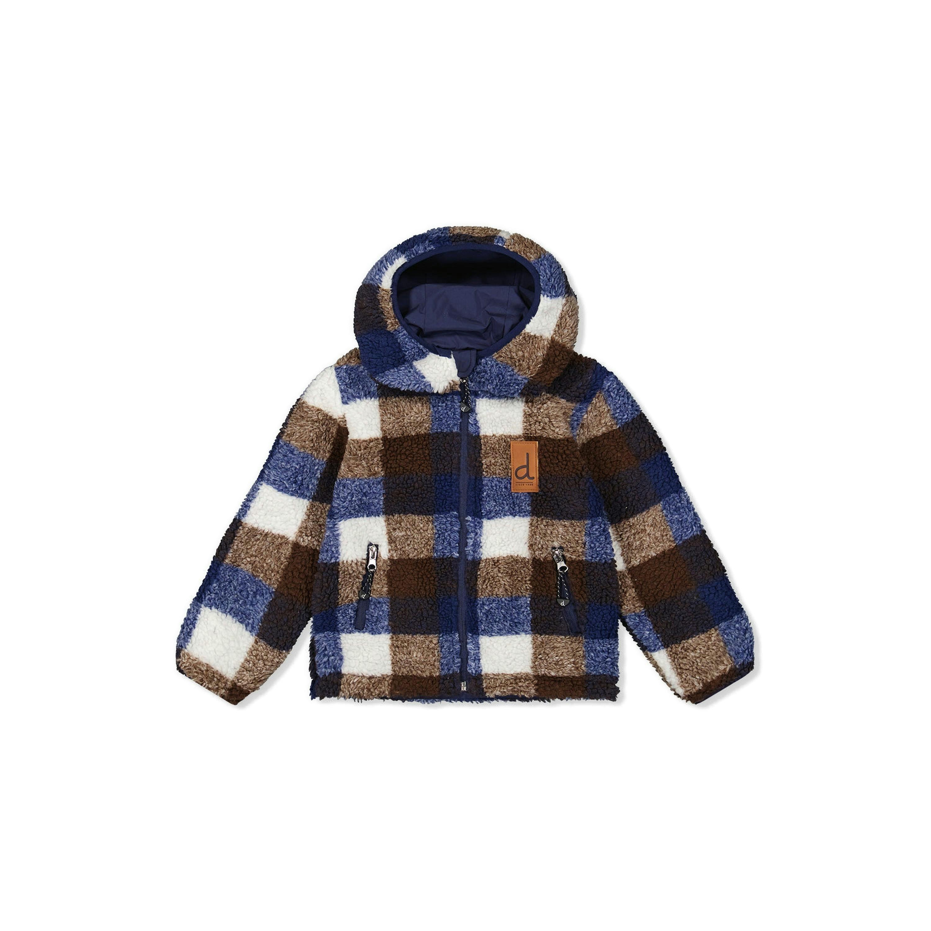 Reversible Mid-Season Jacket Dark Blue And Brown , view 2 of 4