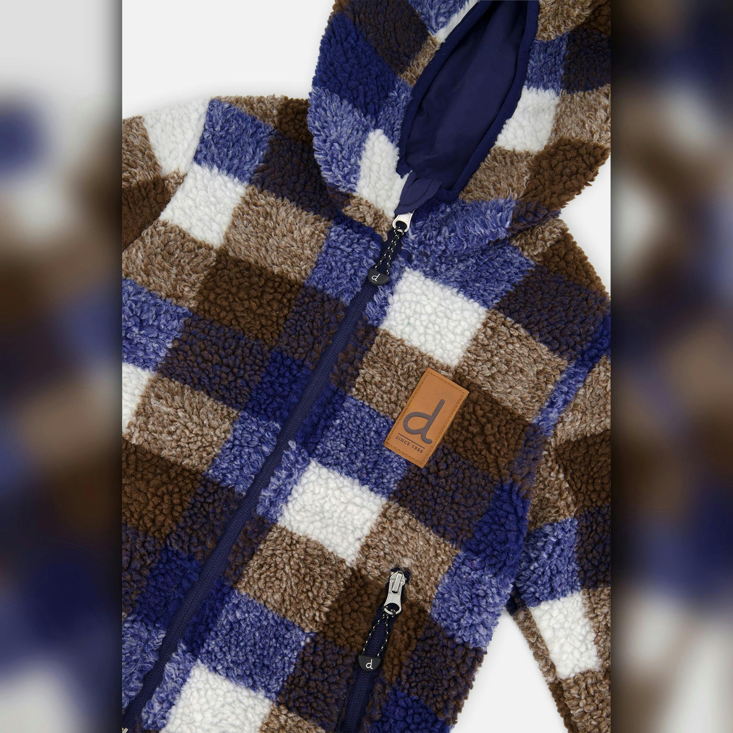 Reversible Mid-Season Jacket Dark Blue And Brown , view 3 of 4