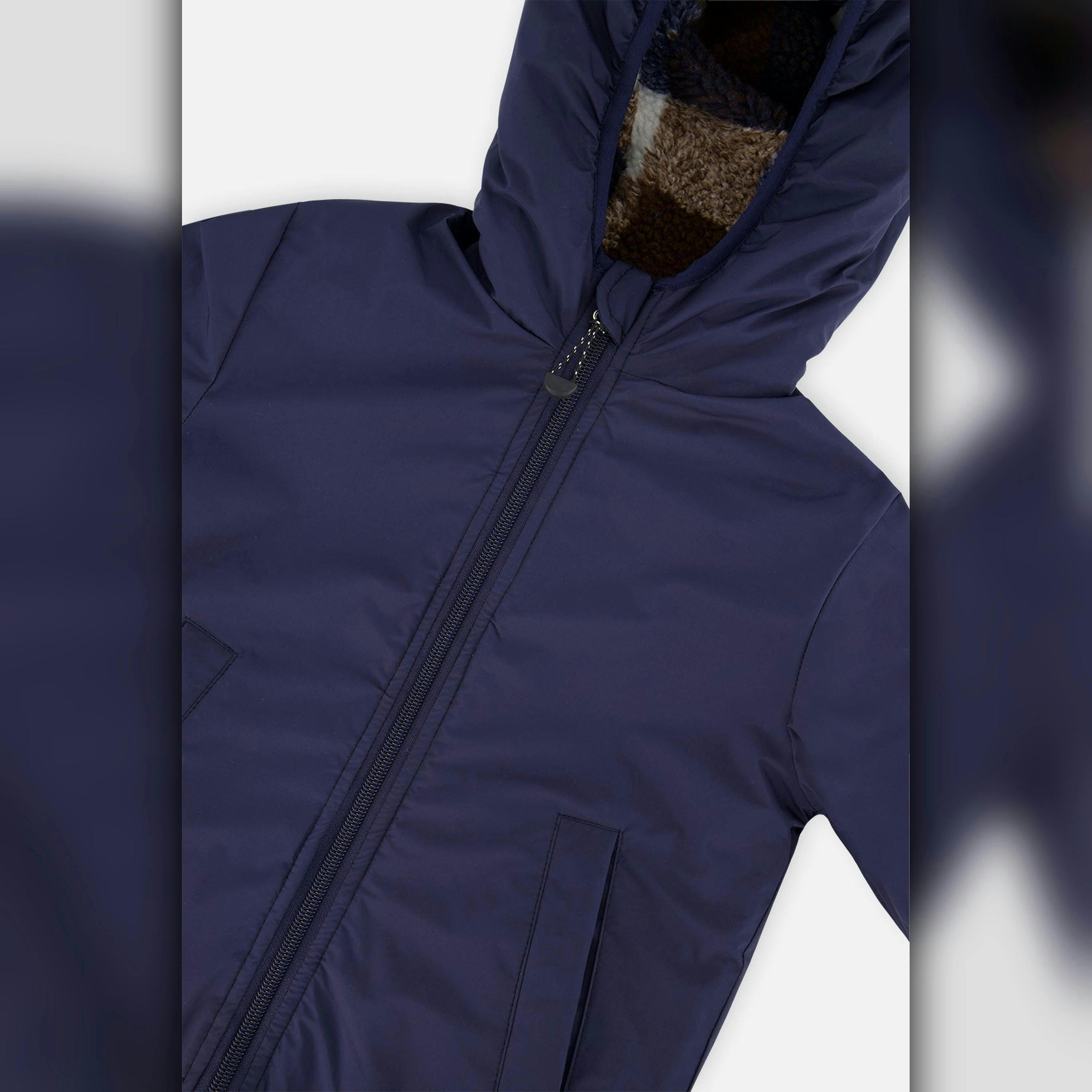 Reversible Mid-Season Jacket Dark Blue And Brown , view 4 of 4