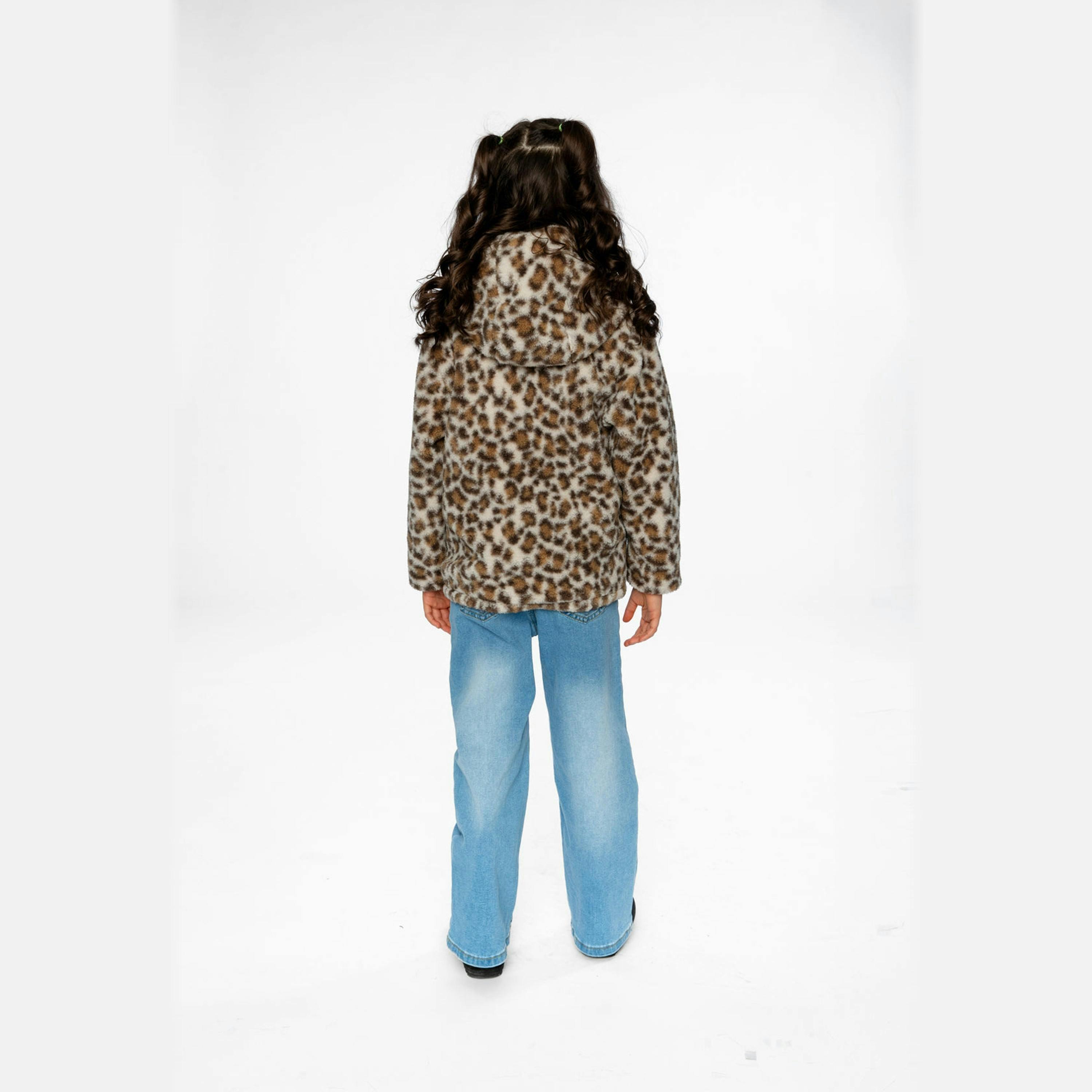 Reversible Mid-Season Jacket Pink And Leopard , view 4 of 6