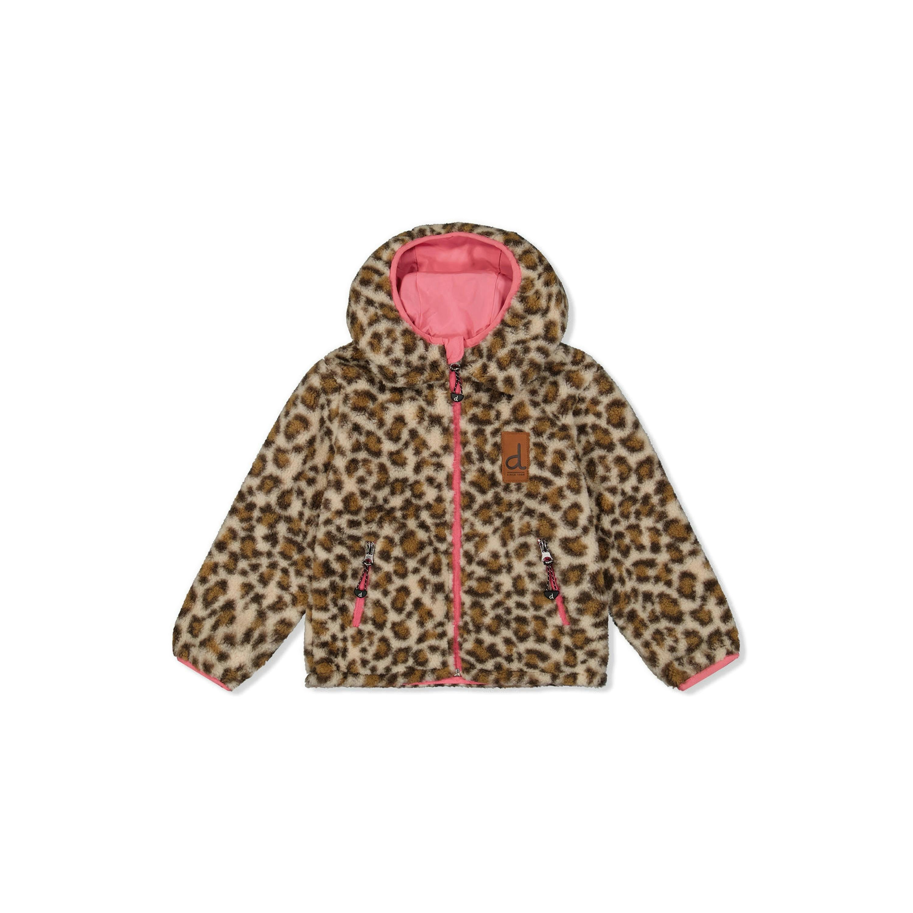 Reversible Mid-Season Jacket Pink And Leopard , view 5 of 6