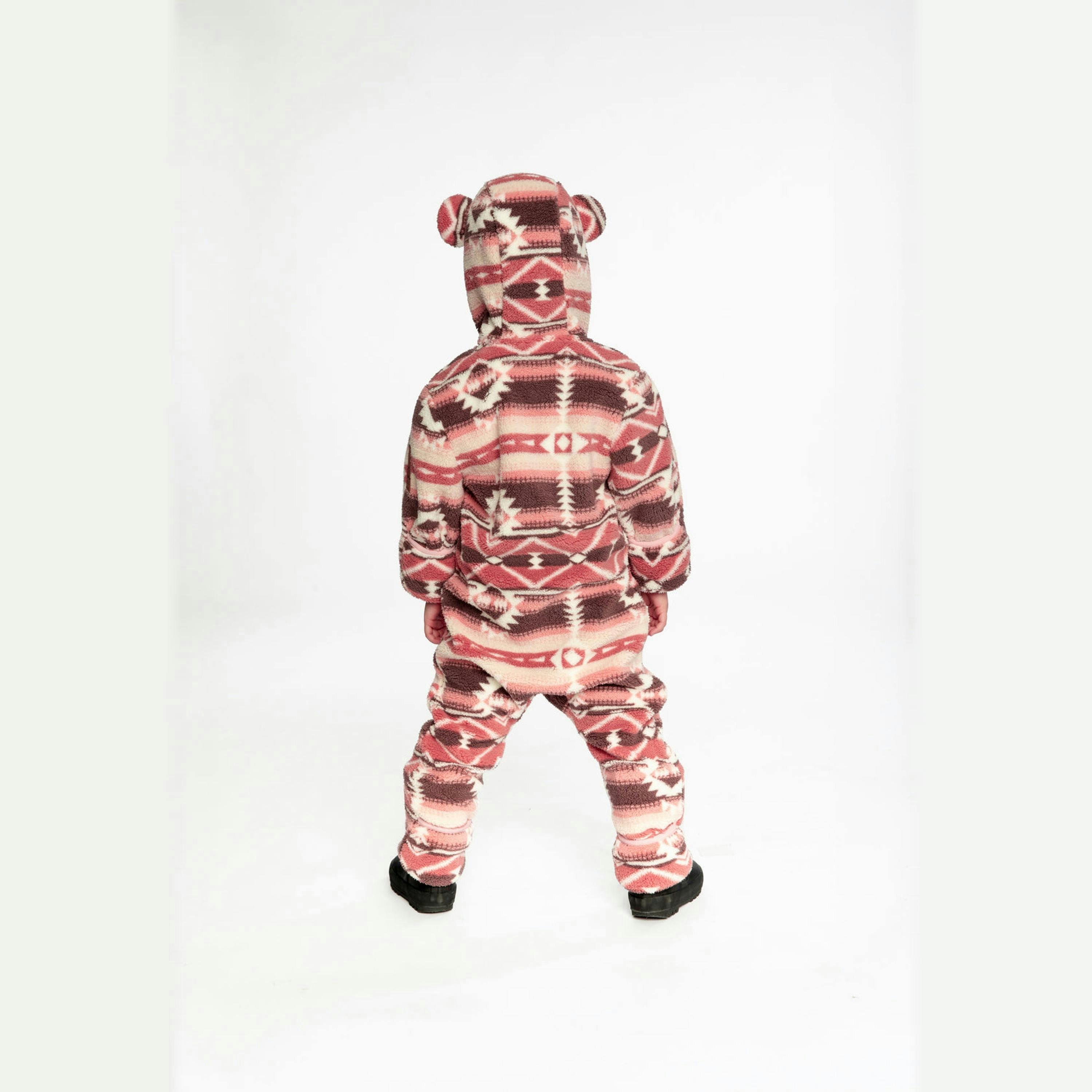 Baby Mid-Season Plush One-Piece Outerwear Aztec Pink , view 4 of 5