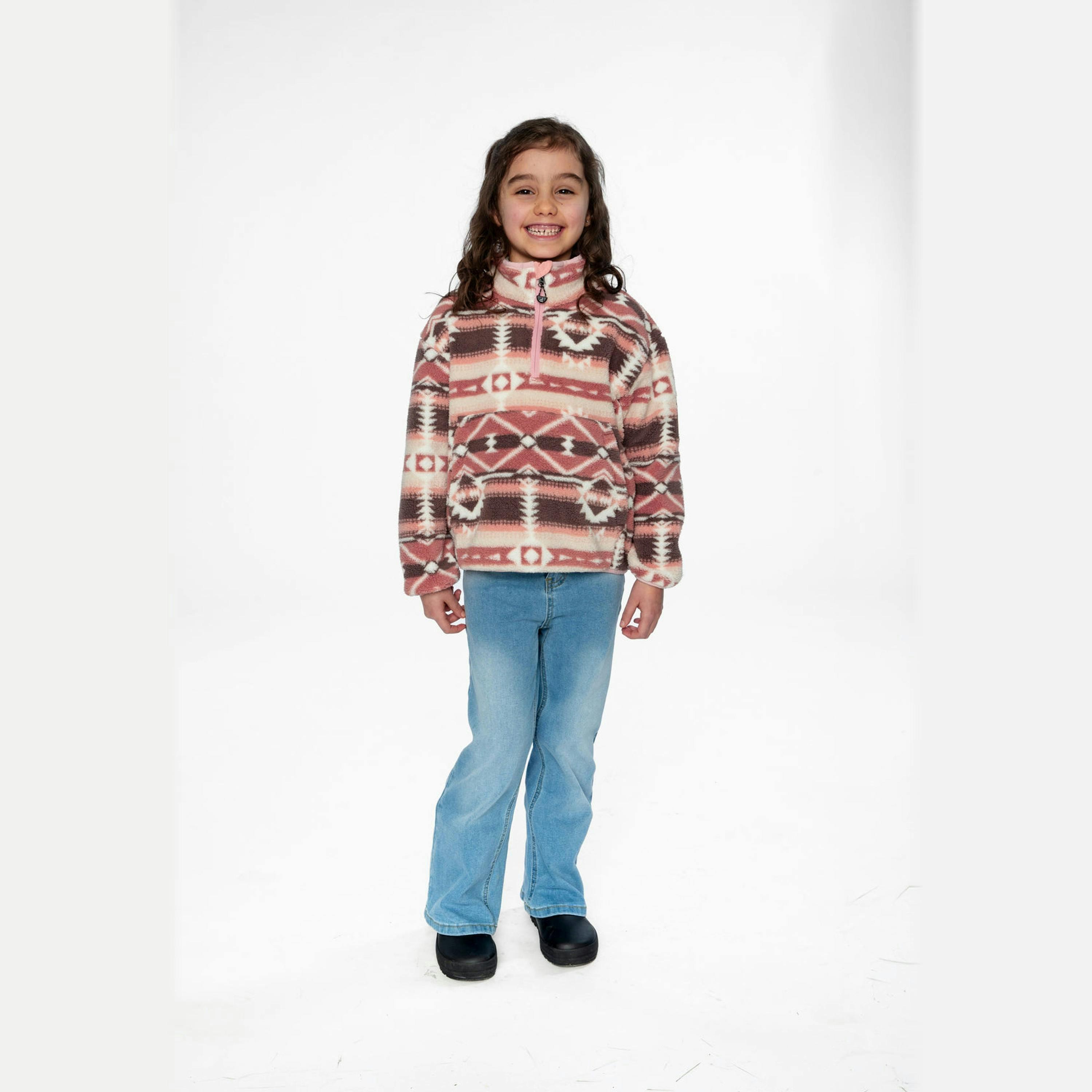 Mid-Season Plush Pullover Jacket Aztec Pink , view 2 of 4