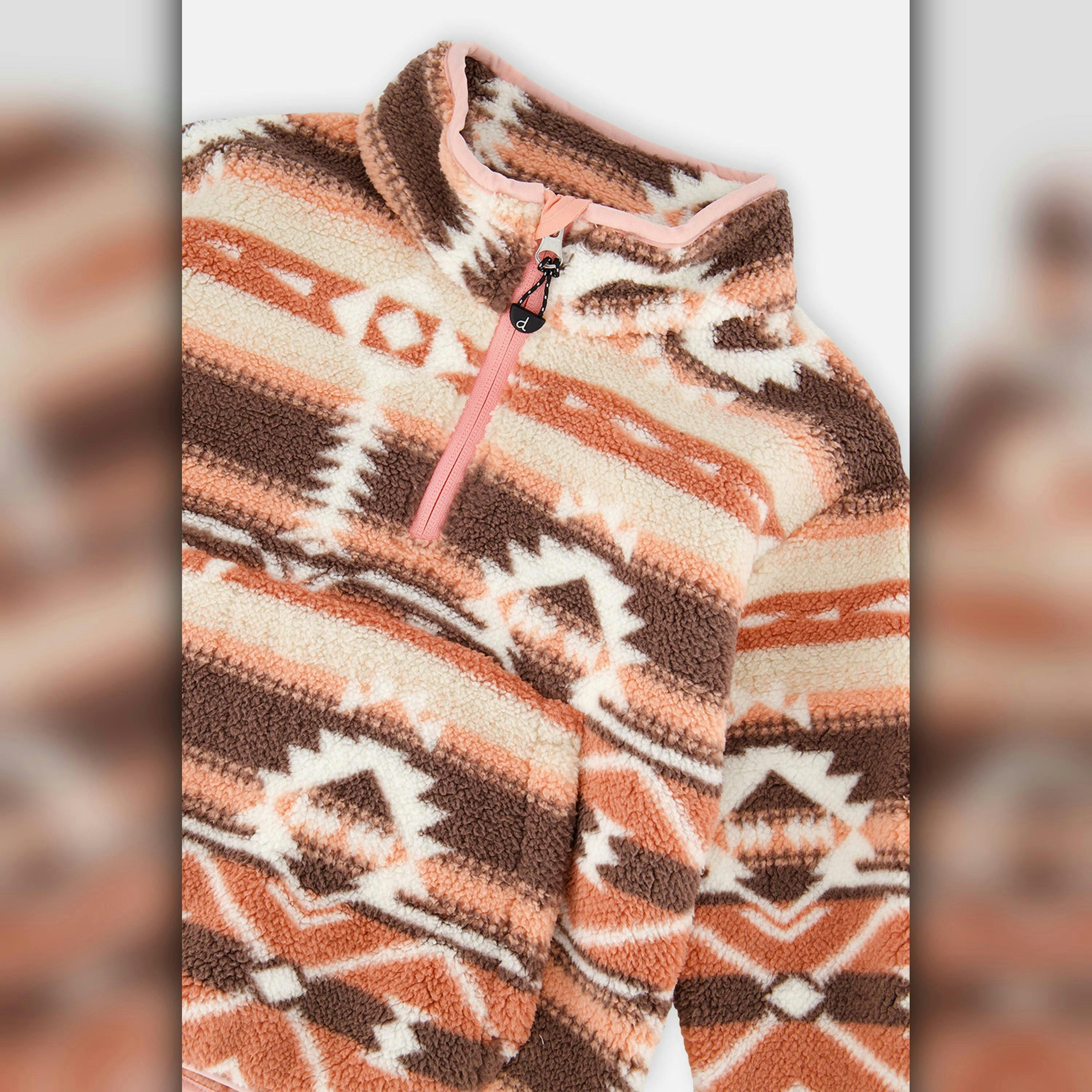 Mid-Season Plush Pullover Jacket Aztec Pink , view 4 of 4