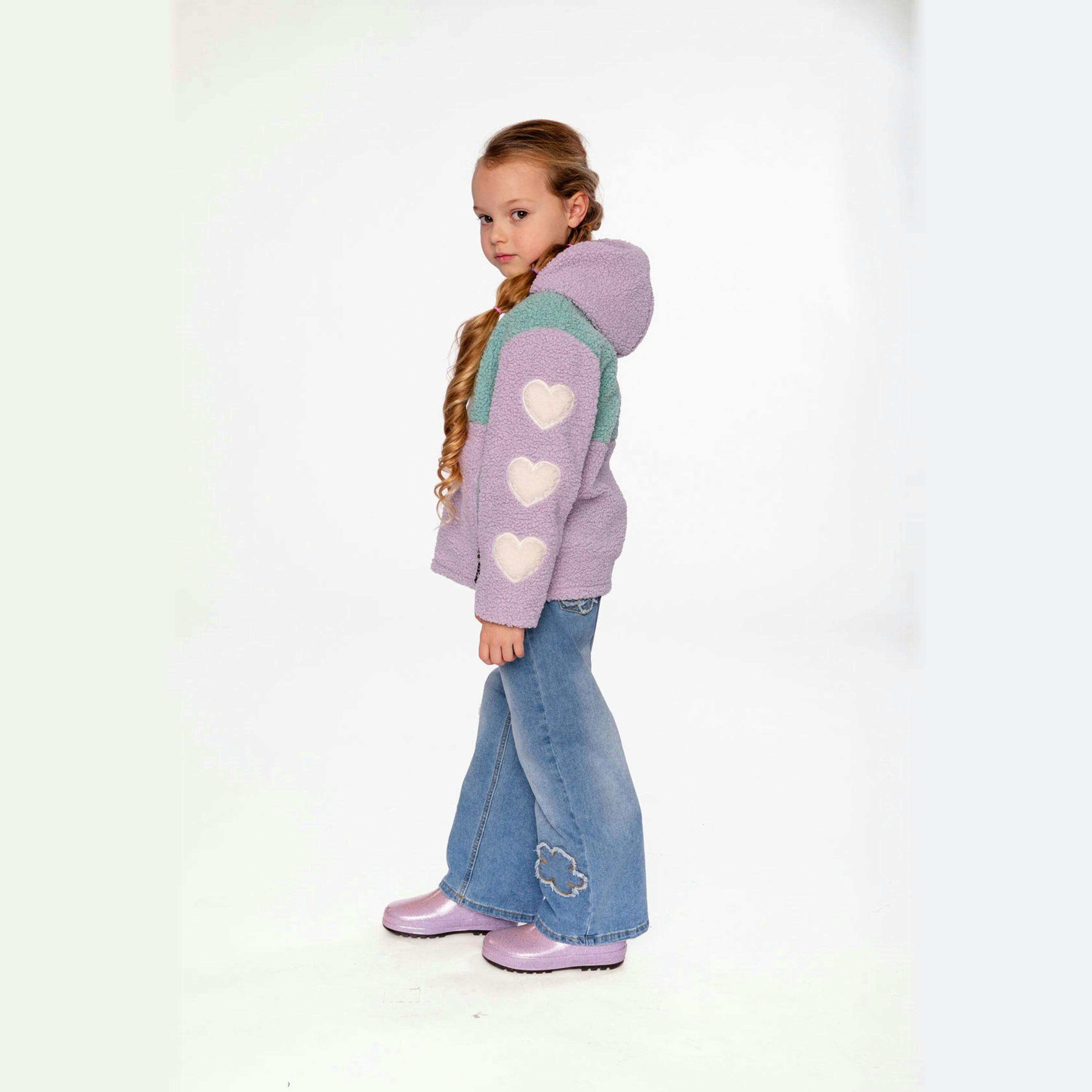 Reversible Mid-Season Jacket Pale Blue-Grey And Mauve , view 3 of 6