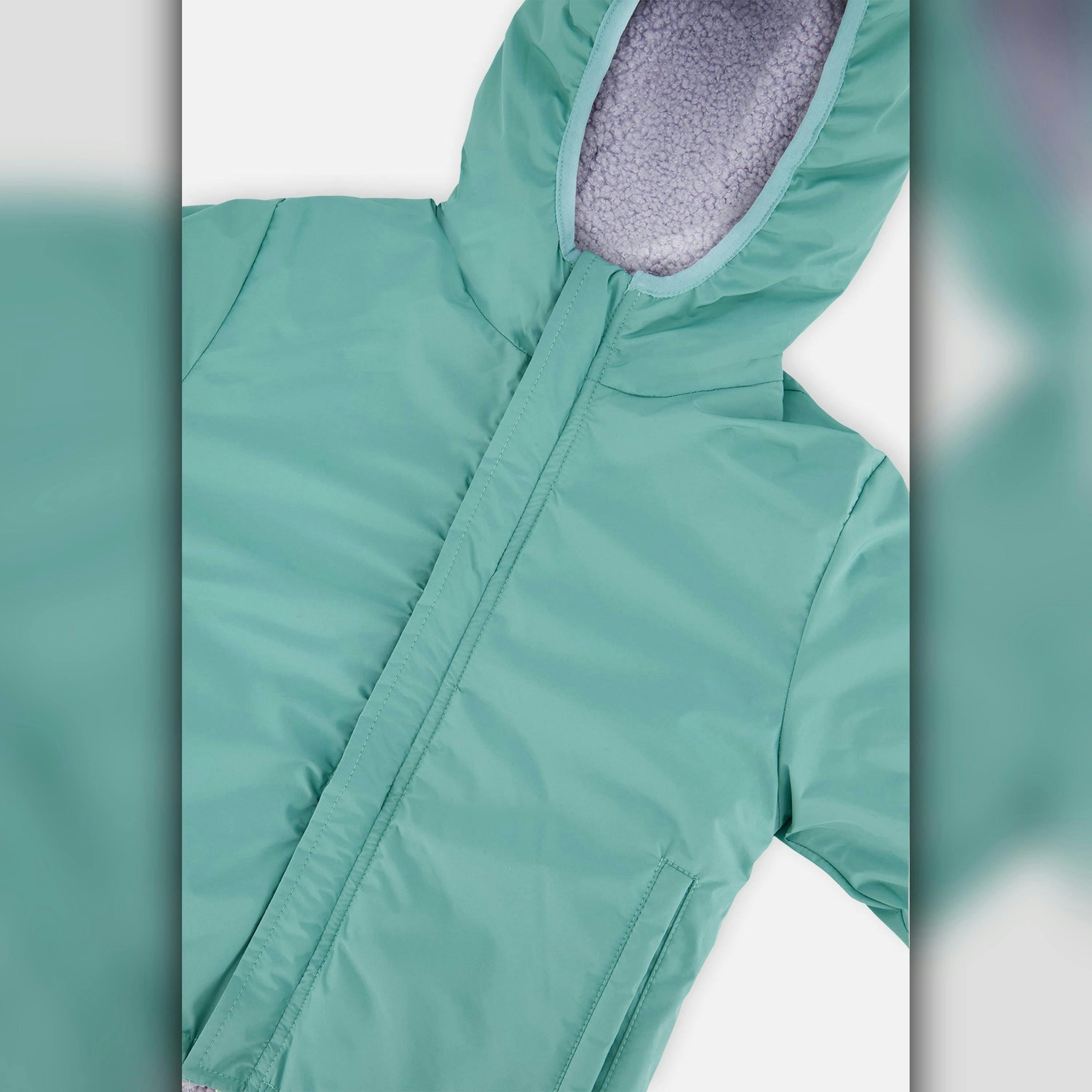 Reversible Mid-Season Jacket Pale Blue-Grey And Mauve , view 6 of 6