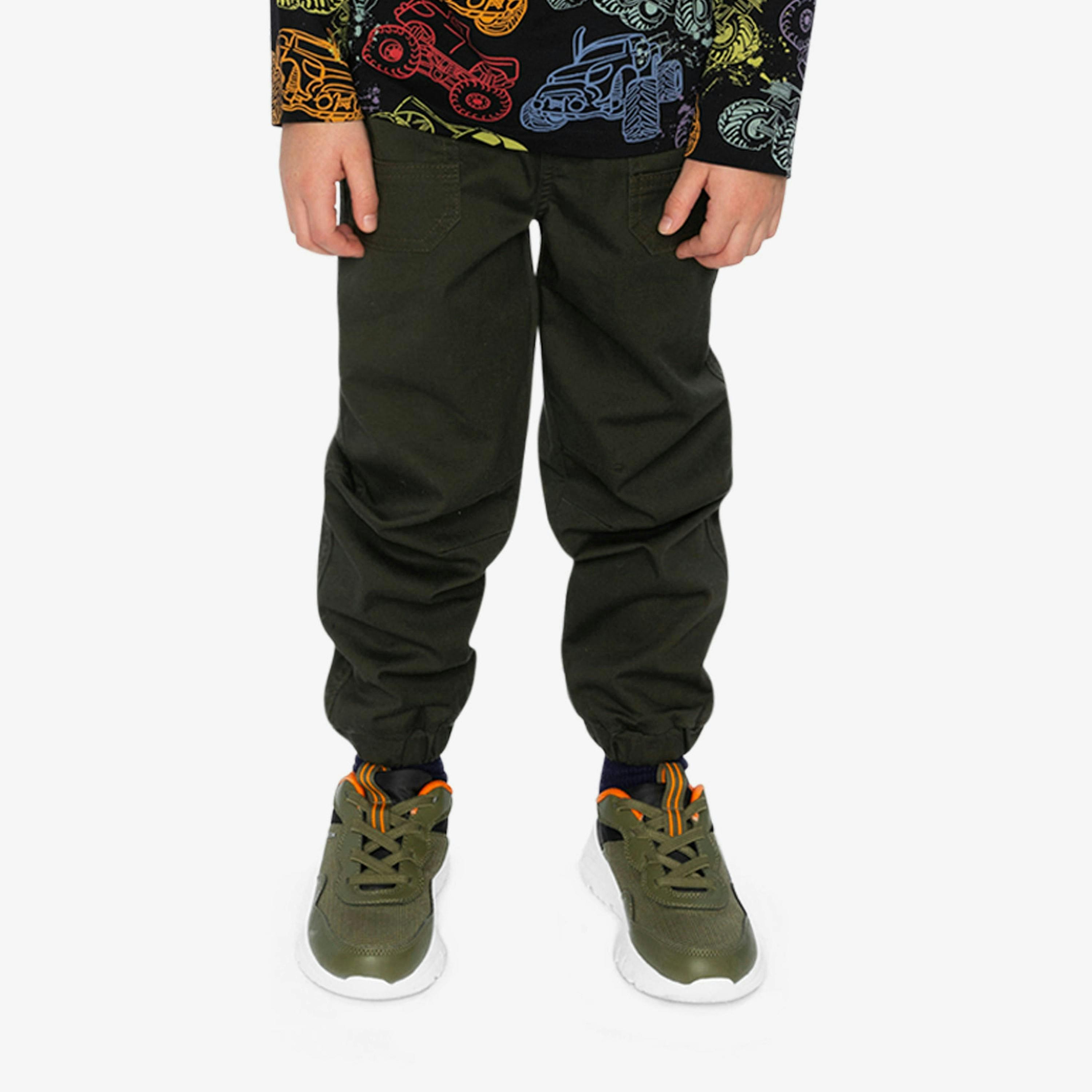 Stretch Canvas Jogger Pants Very Dark Green , view 2 of 6
