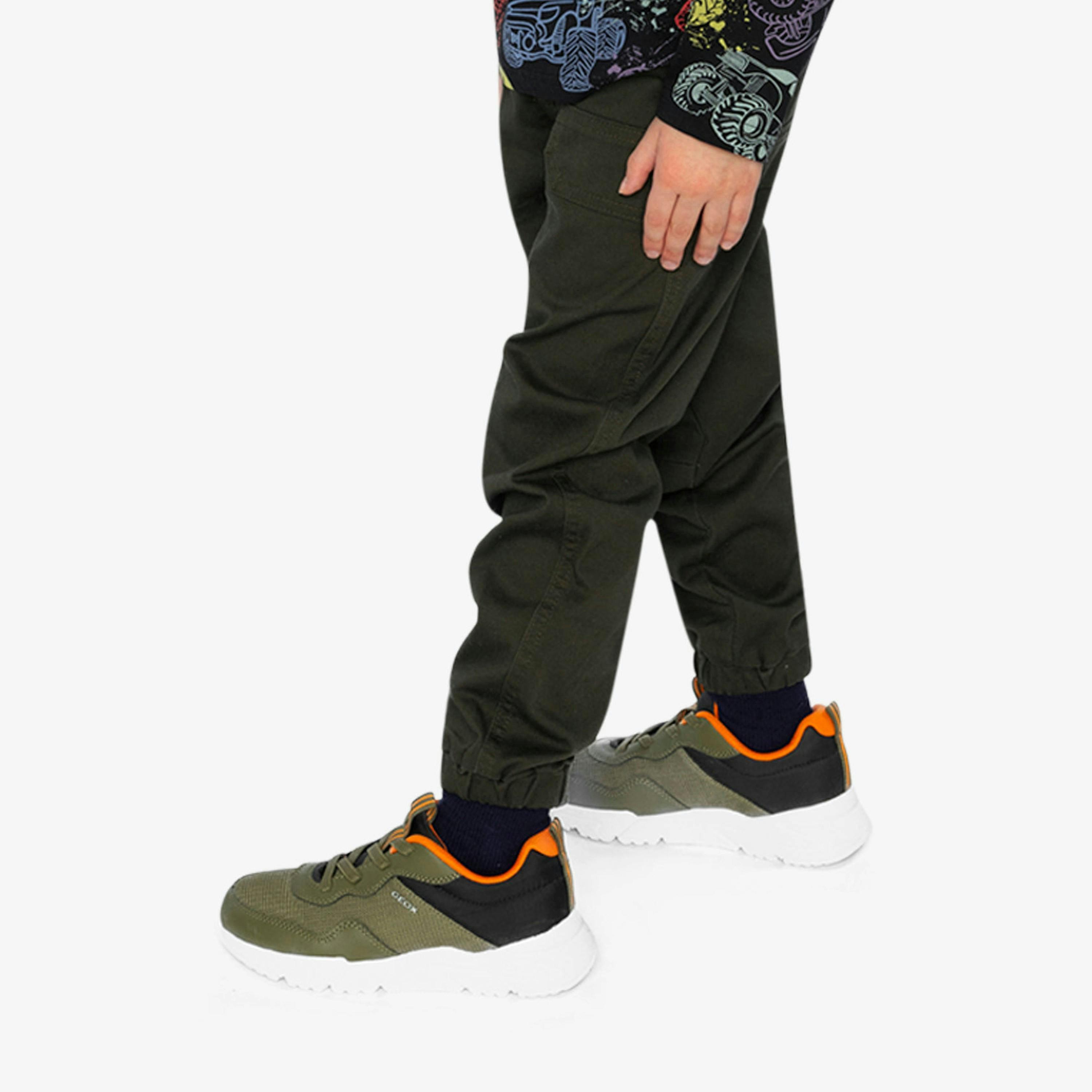 Stretch Canvas Jogger Pants Very Dark Green , view 3 of 6