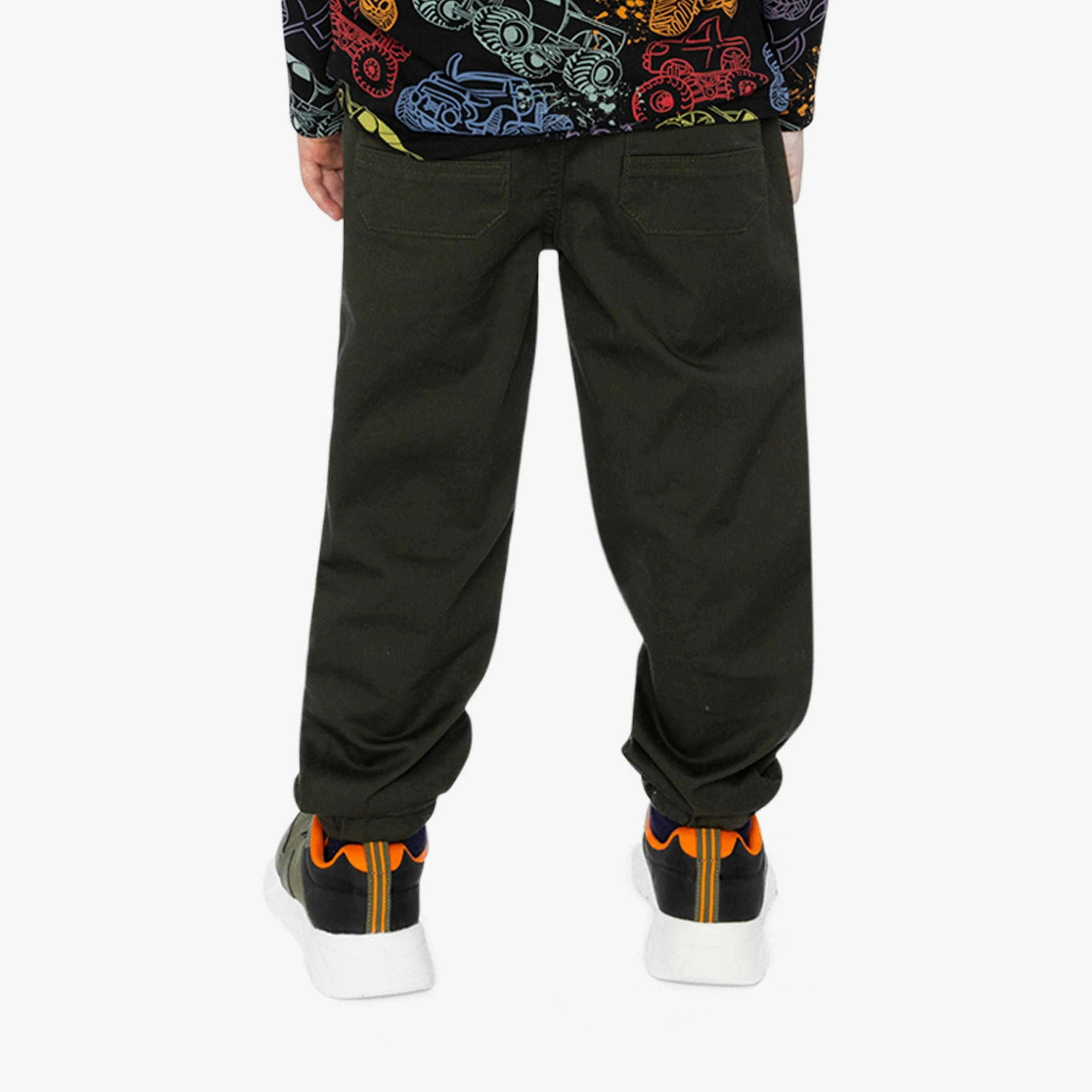 Stretch Canvas Jogger Pants Very Dark Green , view 4 of 6