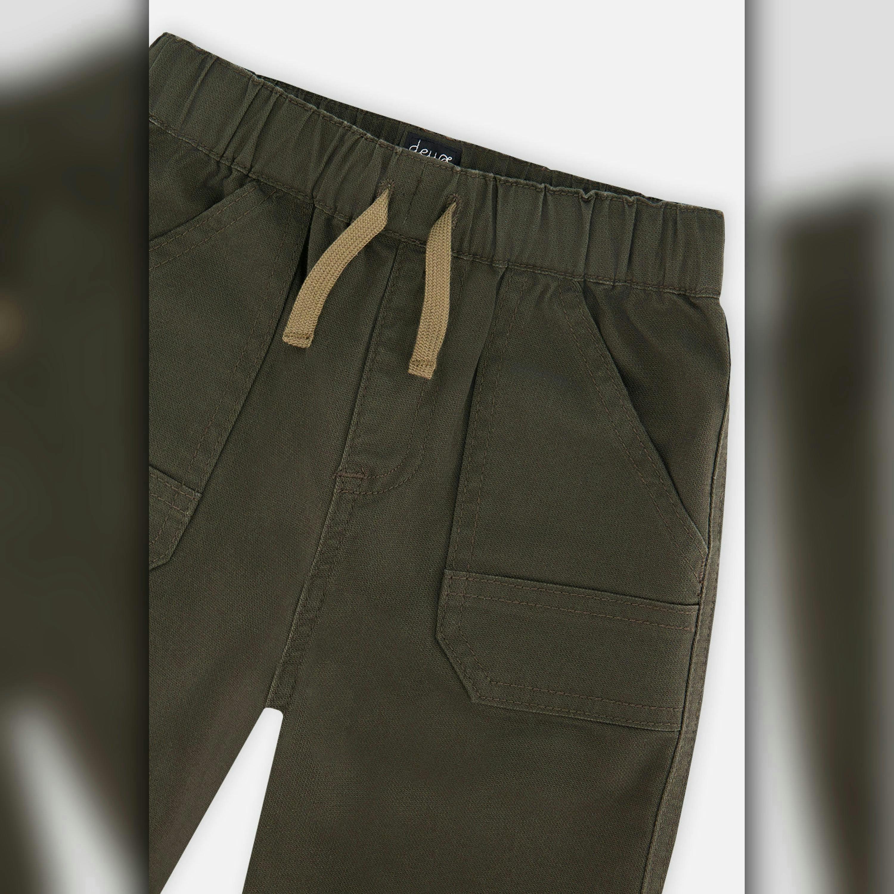 Baby Stretch Canvas Jogger Pants Very Dark Green , view 2 of 2