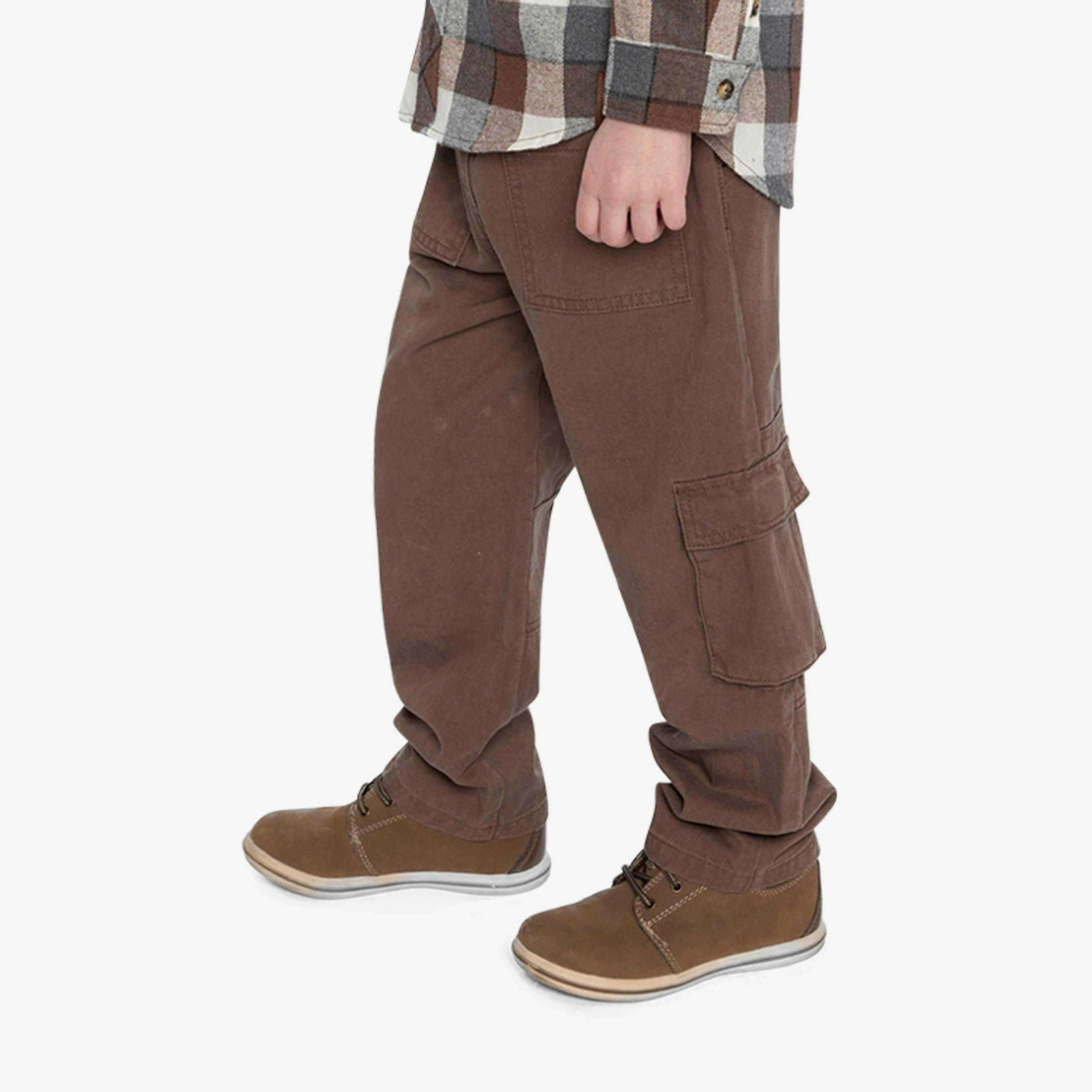 Twill Pants With Cargo Pockets Neutral Brown , view 3 of 6