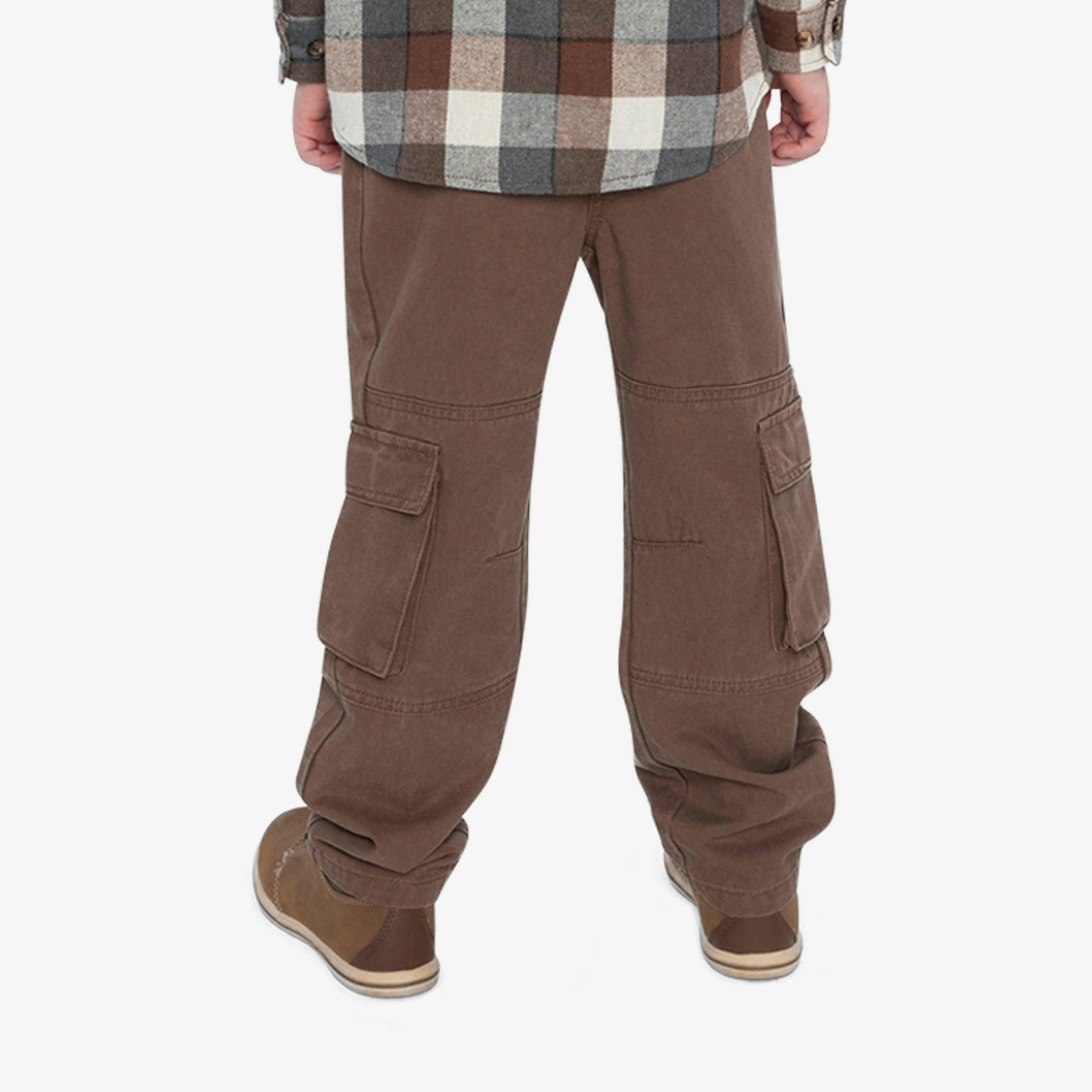 Twill Pants With Cargo Pockets Neutral Brown , view 4 of 6