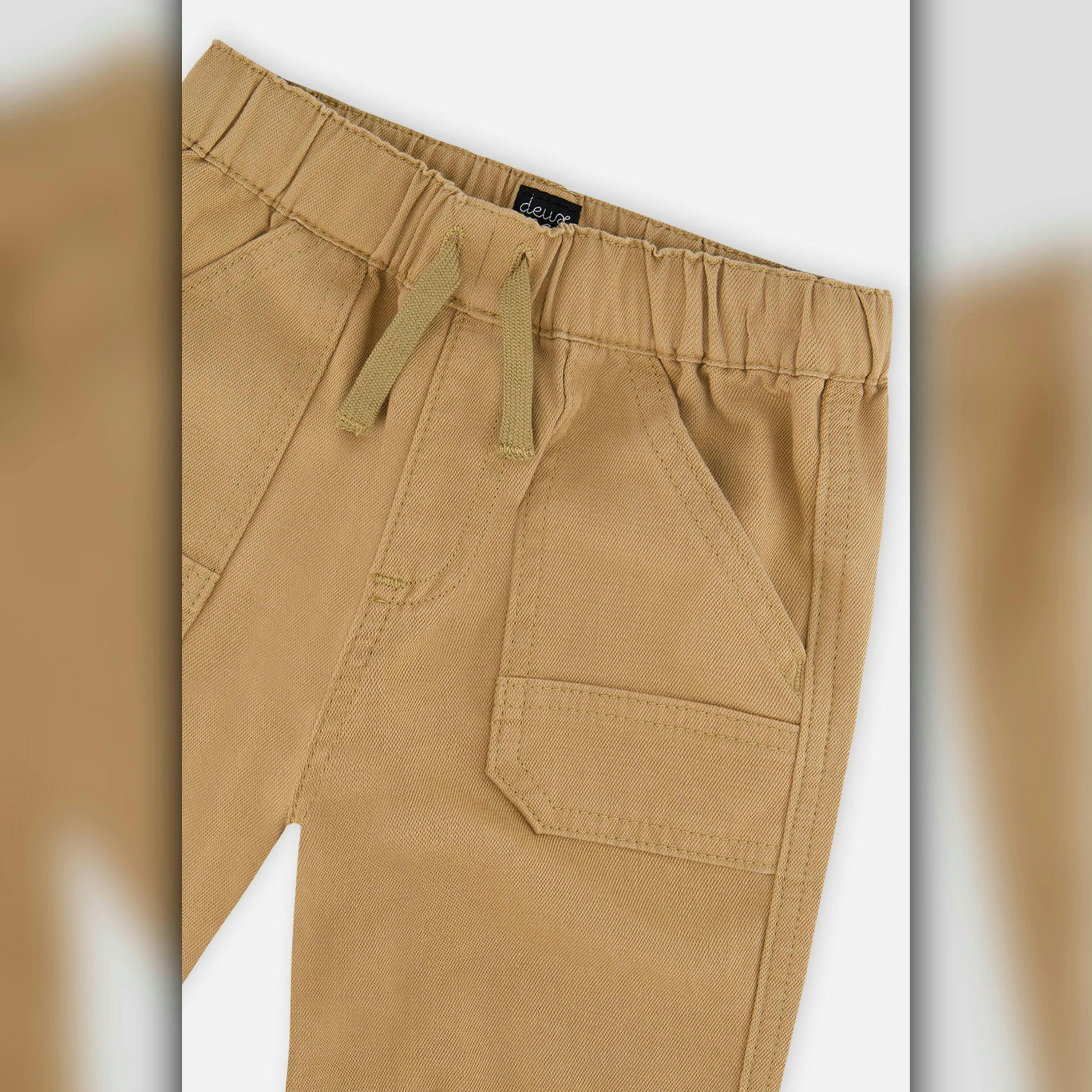 Stretch Canvas Jogger Pants Beige , view 6 of 6