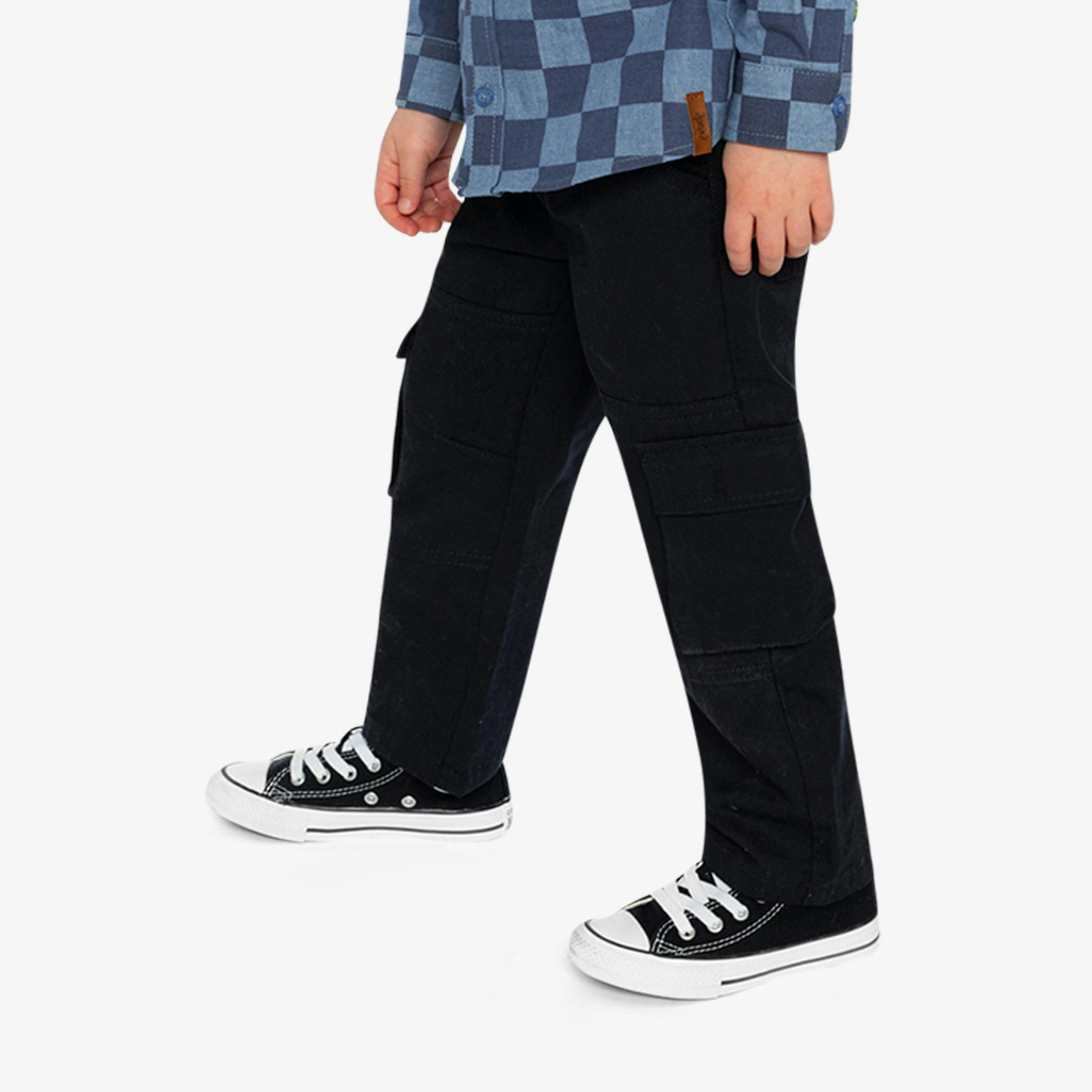 Twill Pants With Cargo Pockets Dark Blue , view 3 of 6