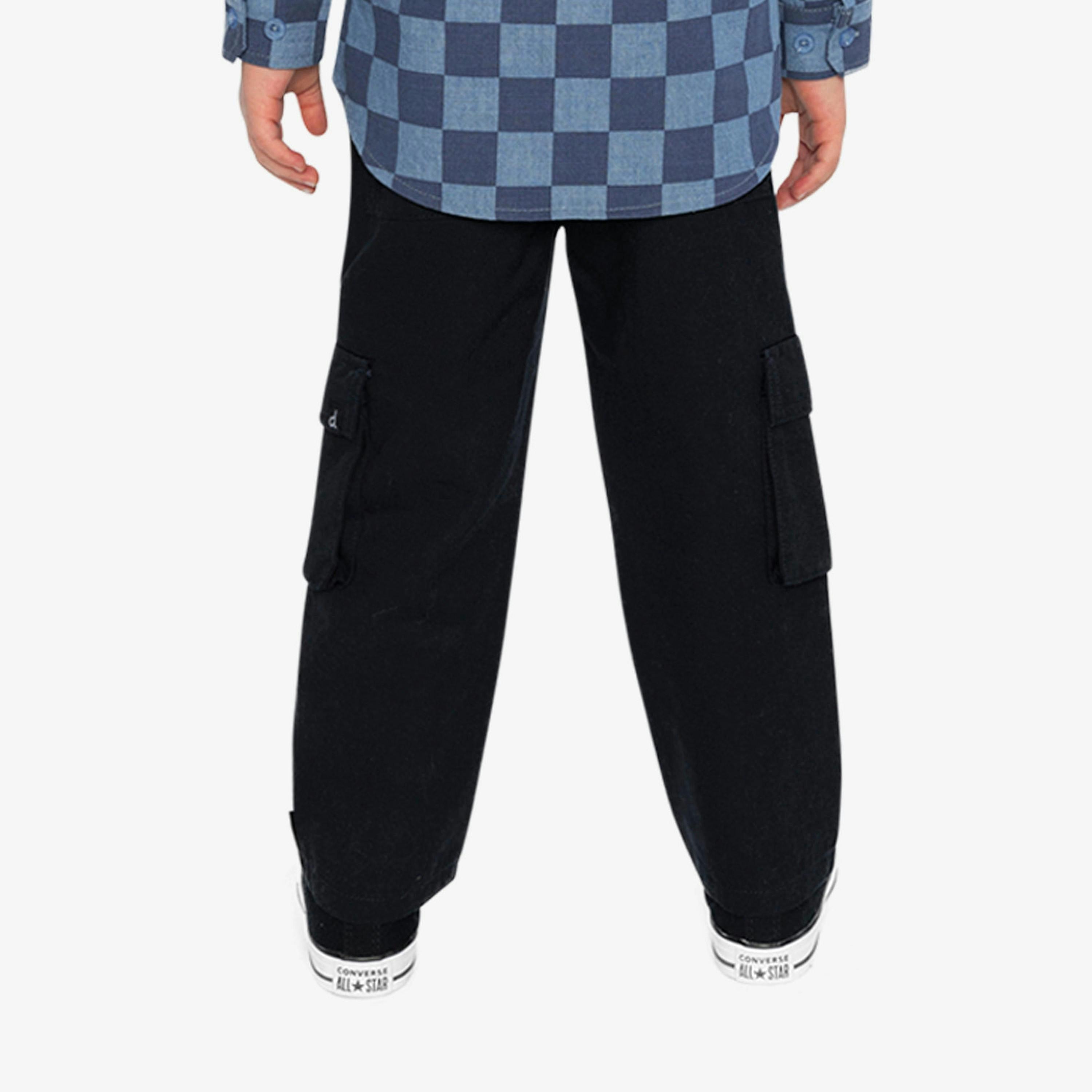 Twill Pants With Cargo Pockets Dark Blue , view 4 of 6