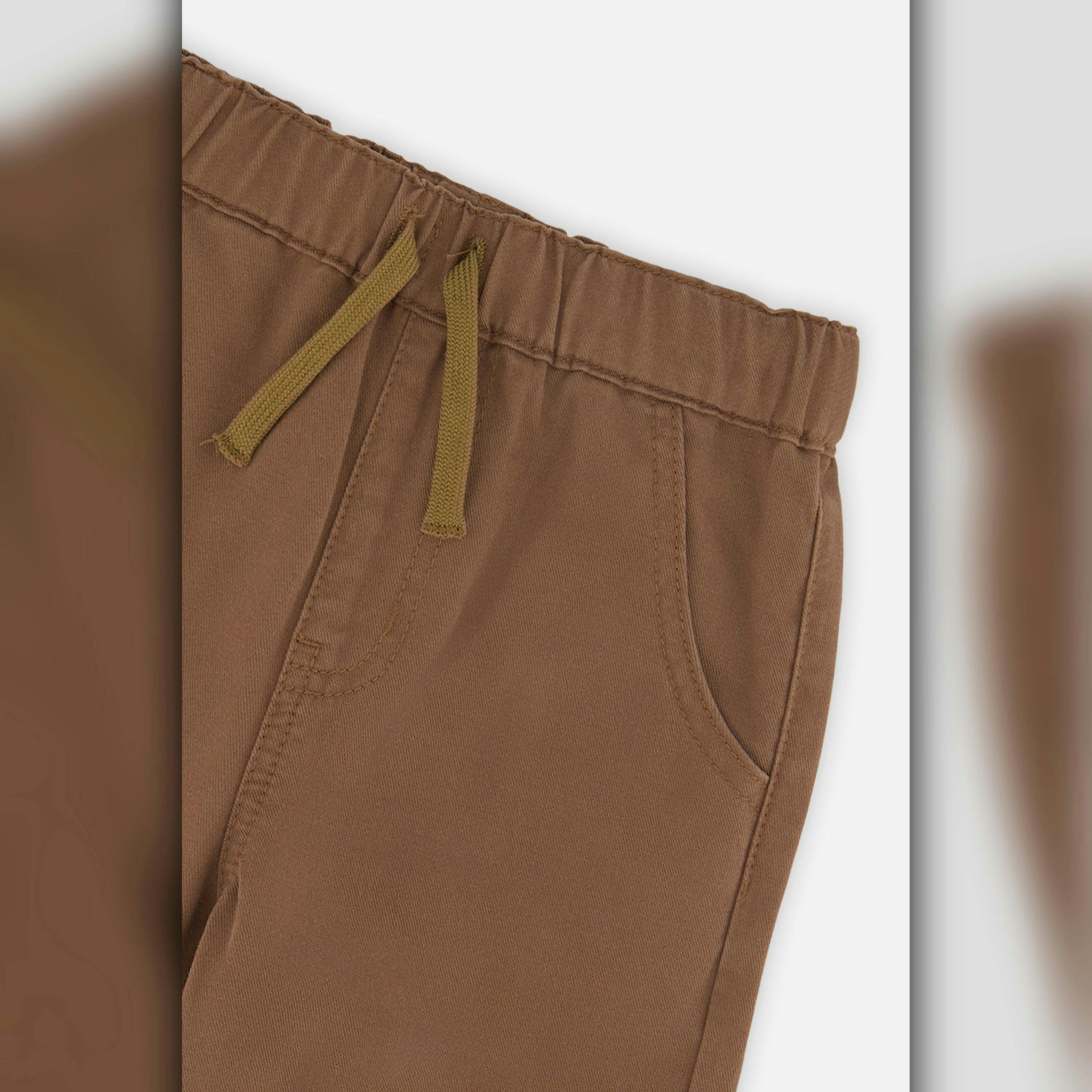 Baby Twill Pants with Cargo Pockets Neutral Brown , view 2 of 2