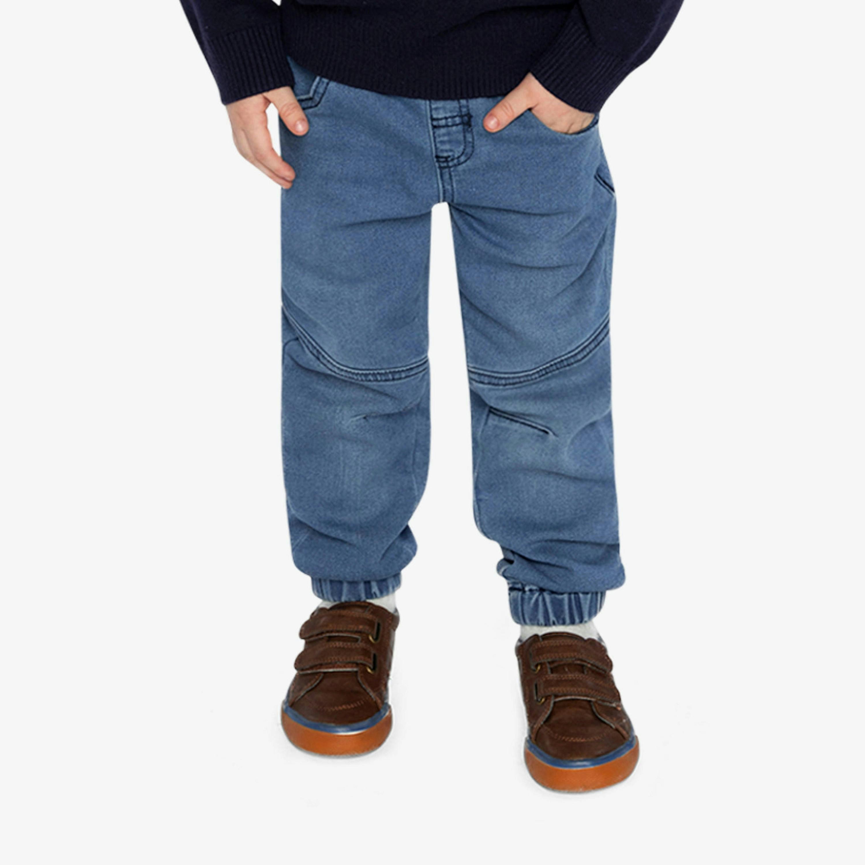 French Terry Denim Jogger Pants Light Blue , view 2 of 6
