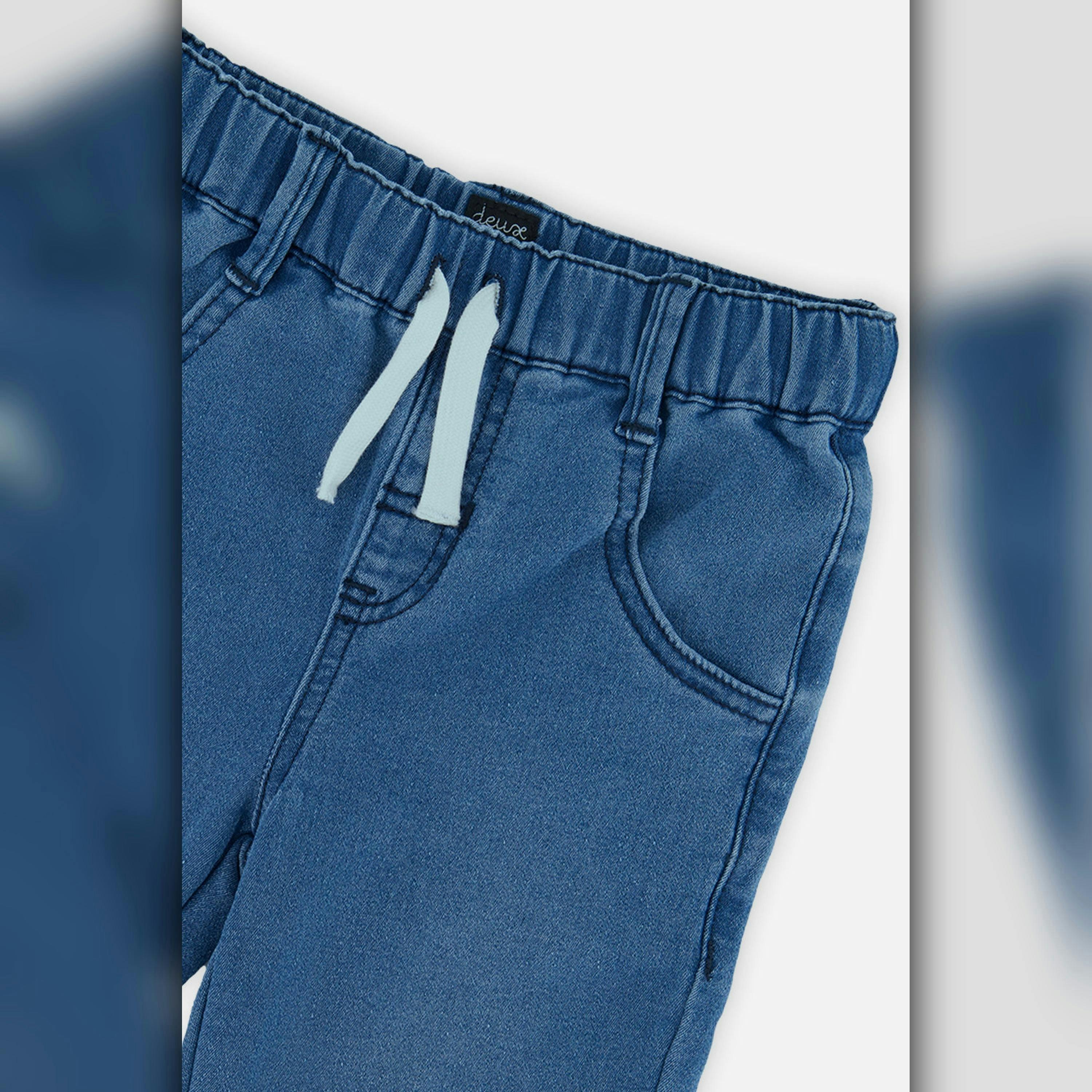 French Terry Denim Jogger Pants Light Blue , view 6 of 6
