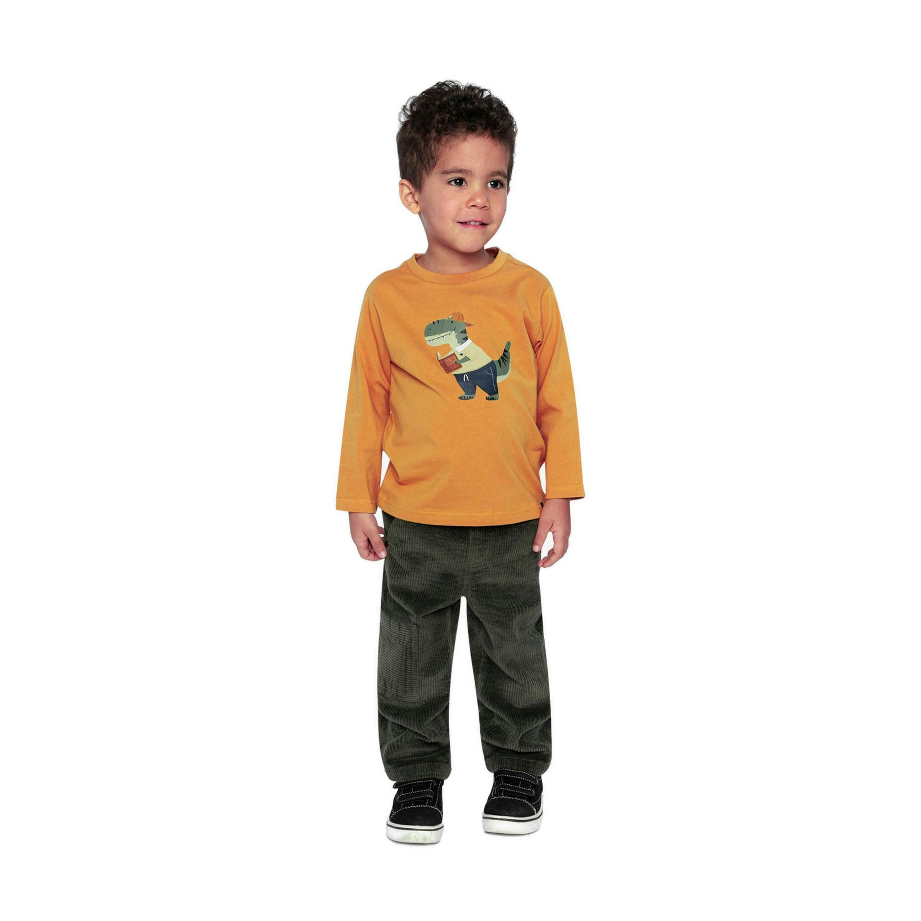 Long Sleeve Organic Cotton T-Shirt Mustard Yellow , view 5 of 6