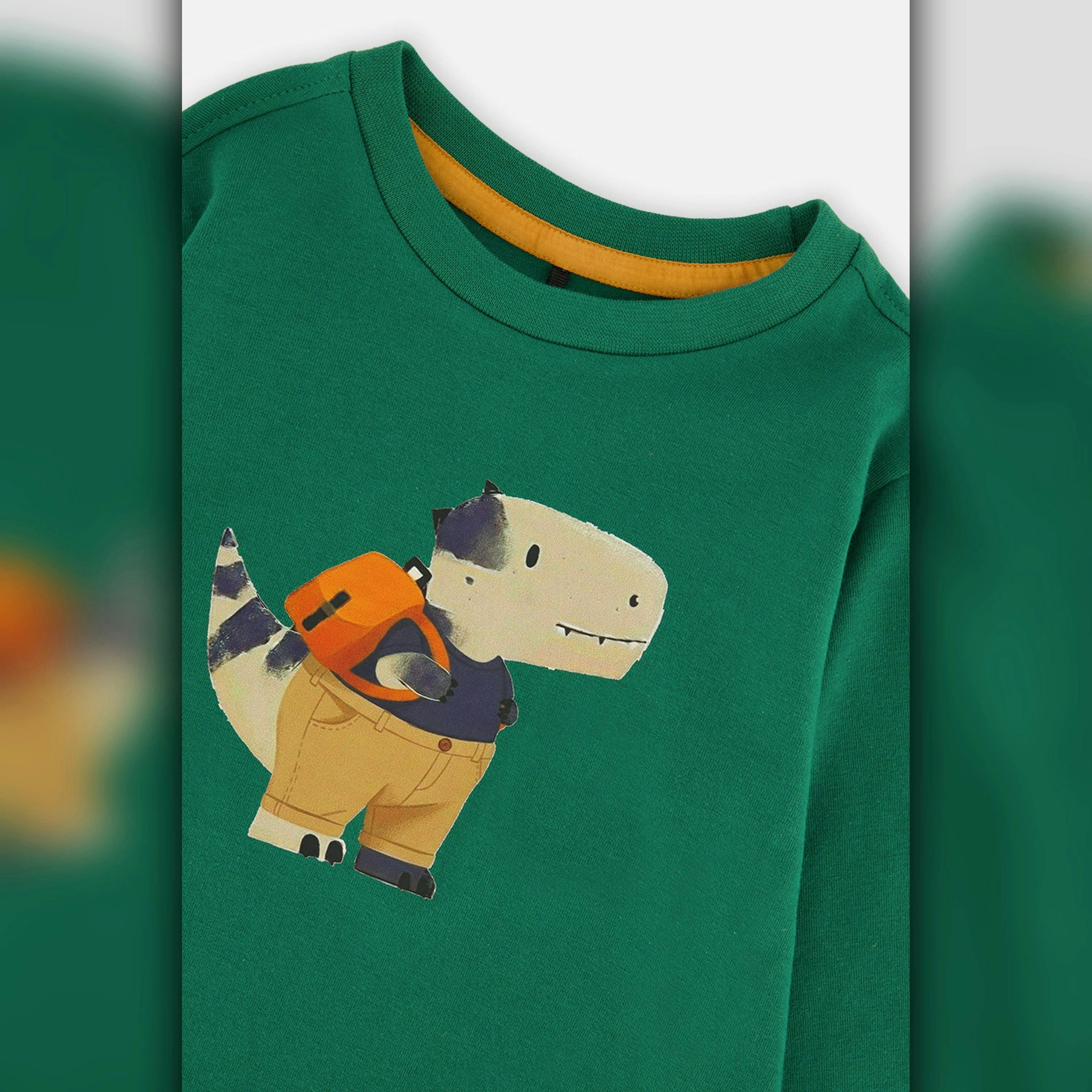 Baby Long Sleeve Organic Cotton T-Shirt Green , view 2 of 2