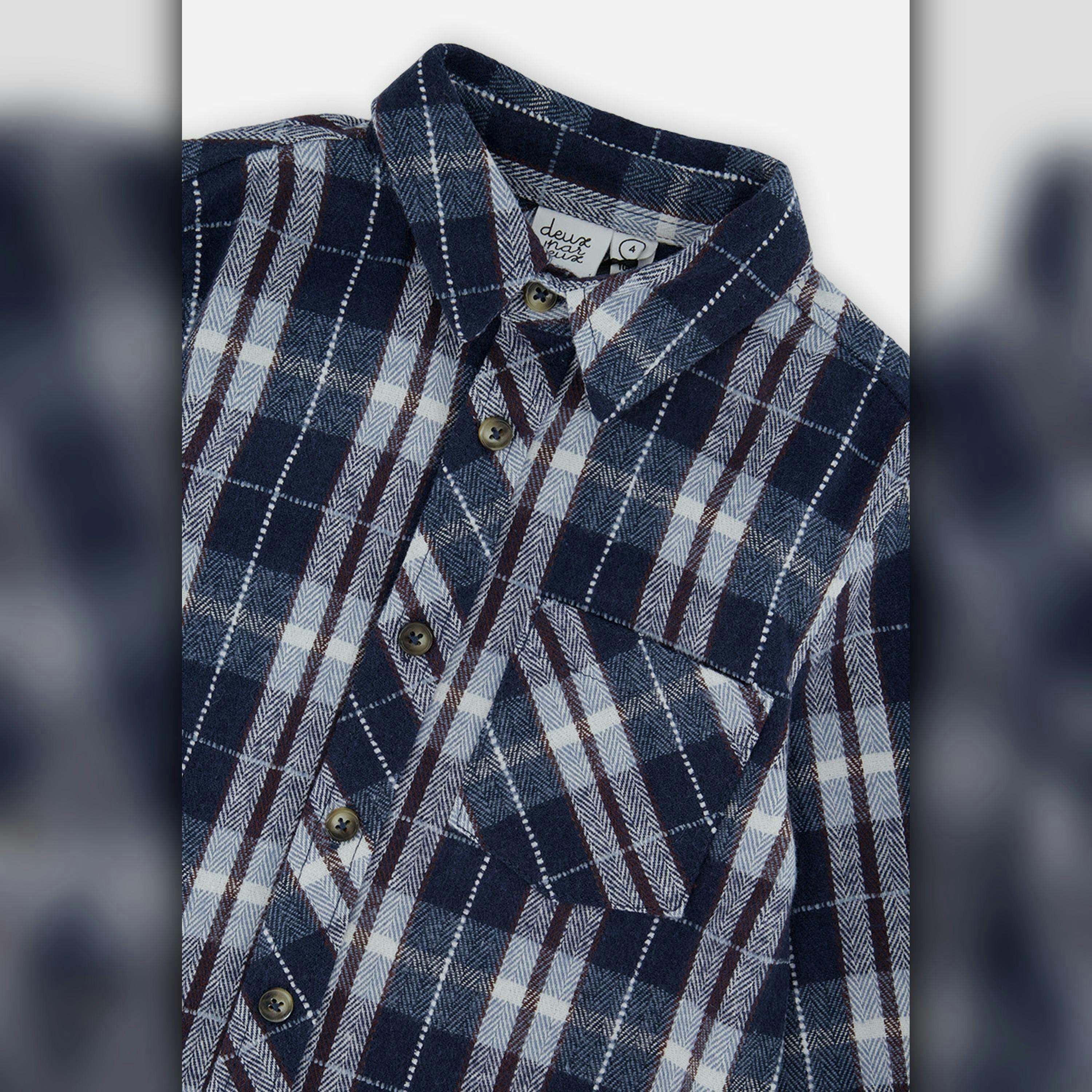 Flannel Shirt Blue And White Plaid , view 5 of 5