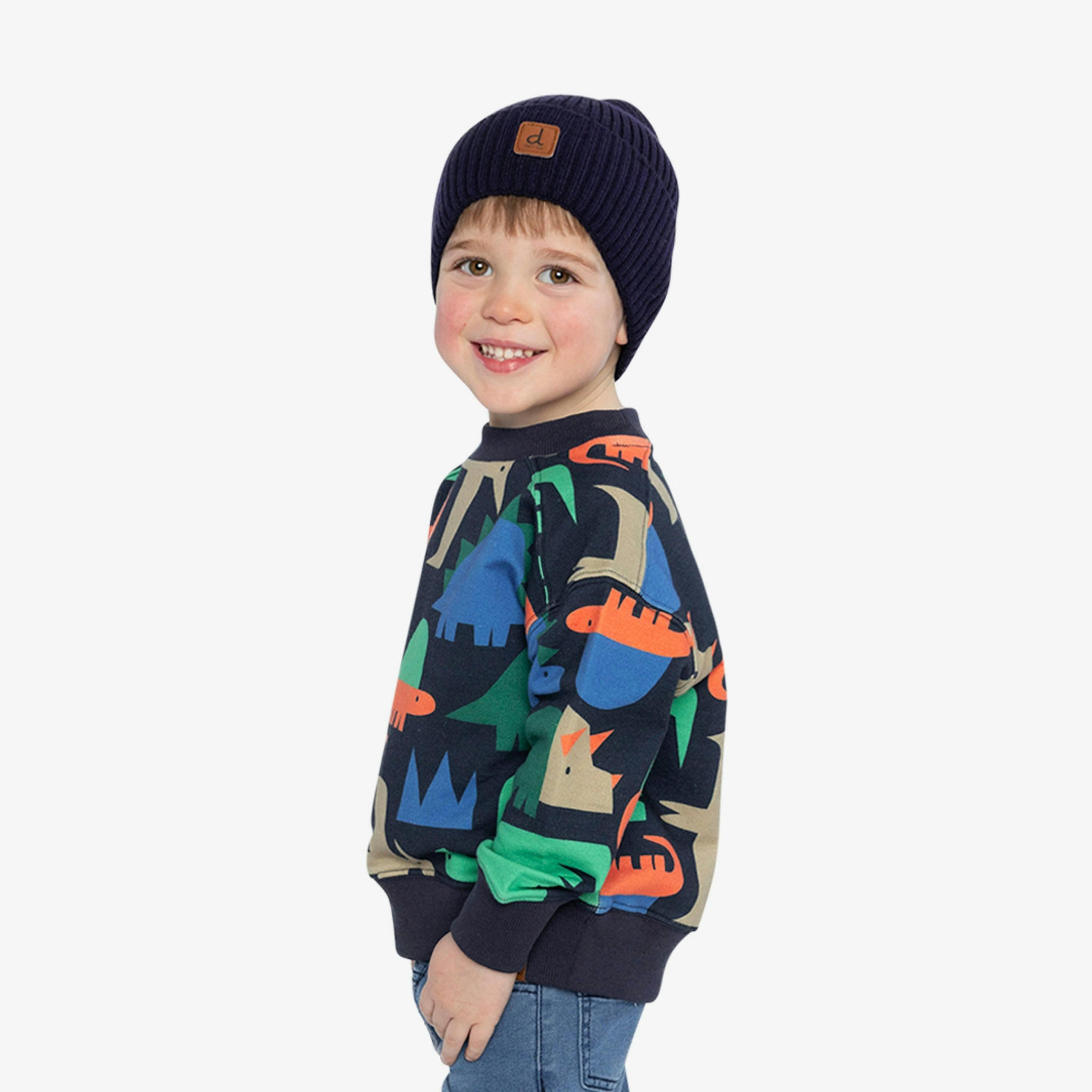 Fleece Sweatshirt Blue Dinosaur Print , view 3 of 6