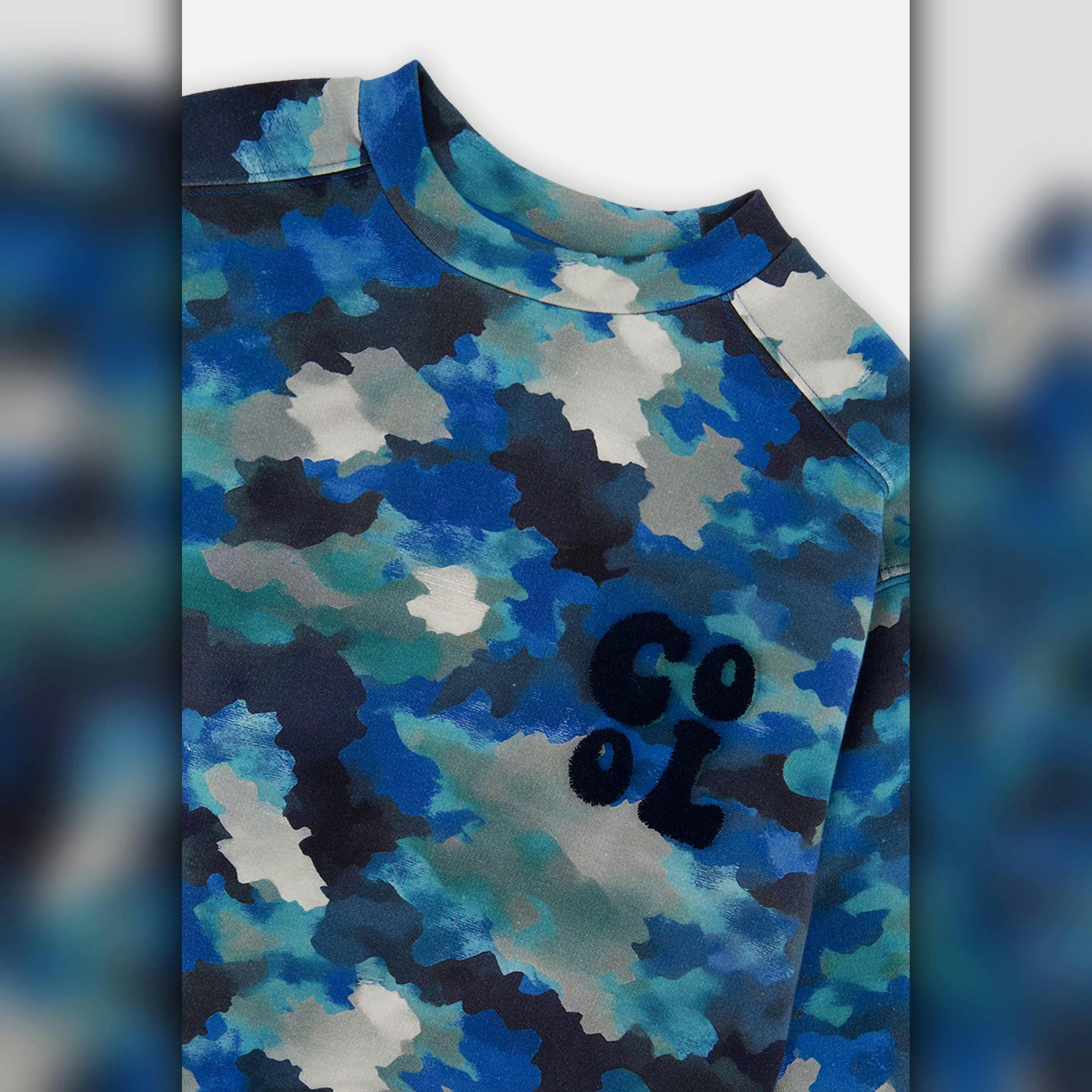 Fleece Sweatshirt Blue And Grey Camouflage , view 5 of 5