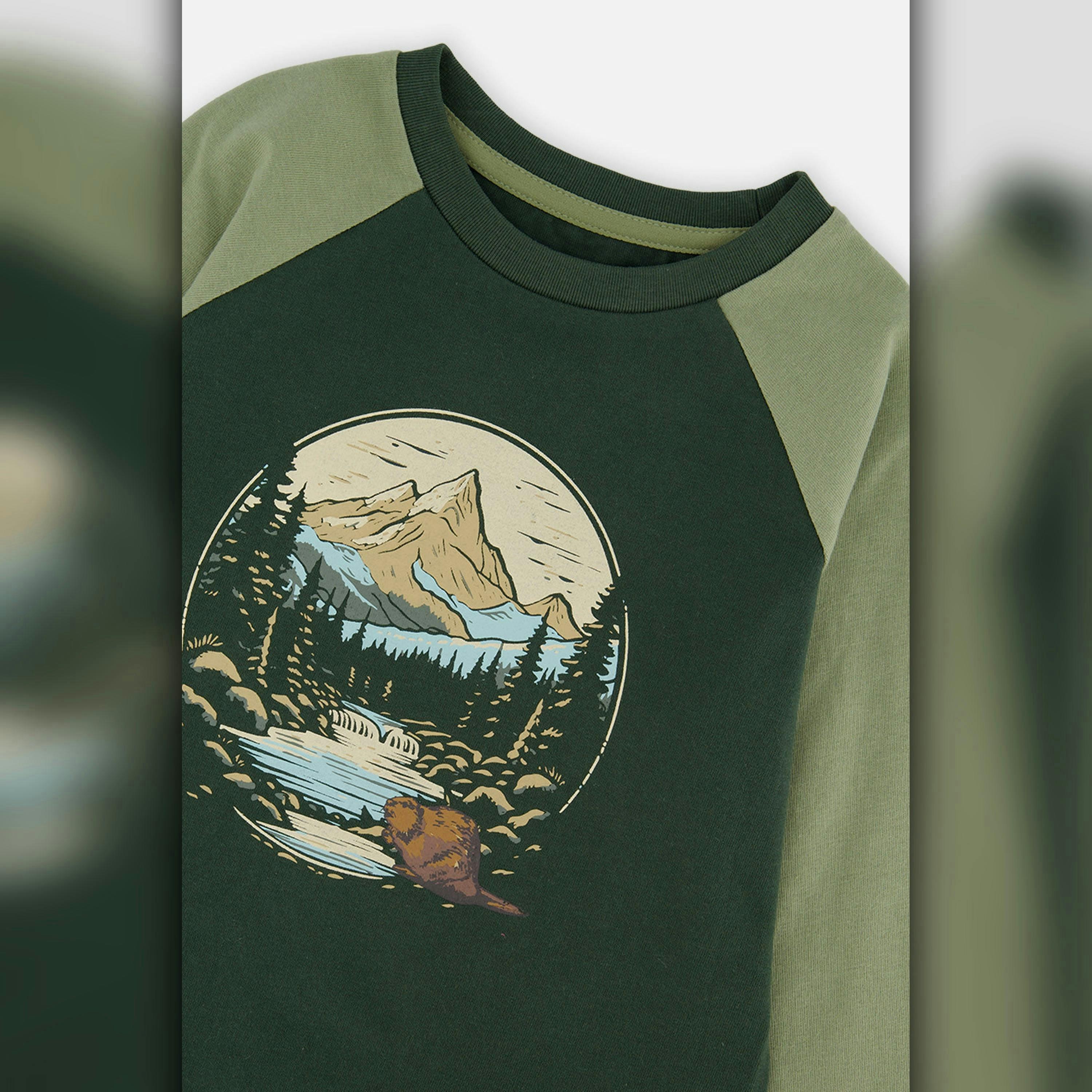 Raglan T-Shirt Dark Turquoise , view 5 of 6
