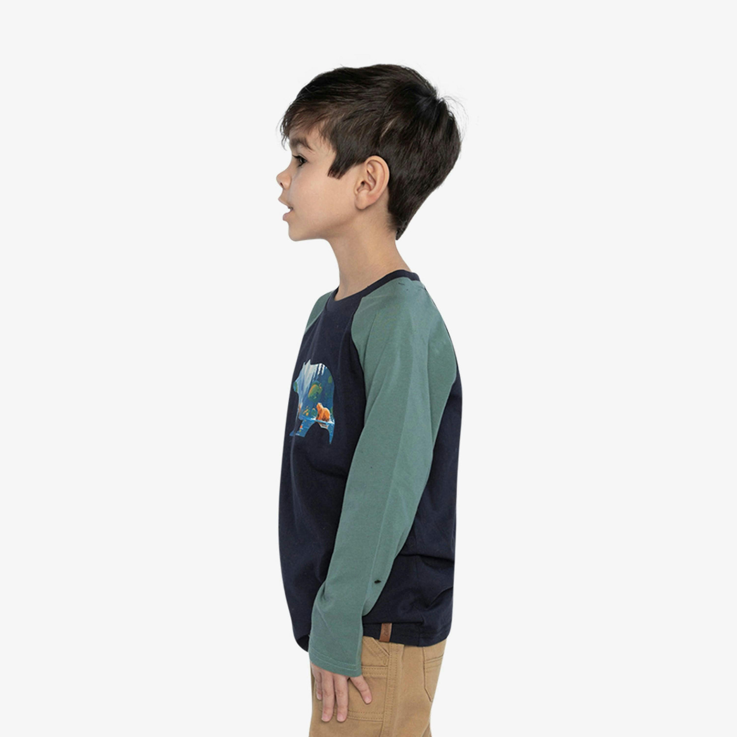 Raglan T-Shirt Dark Blue And Green , view 5 of 5