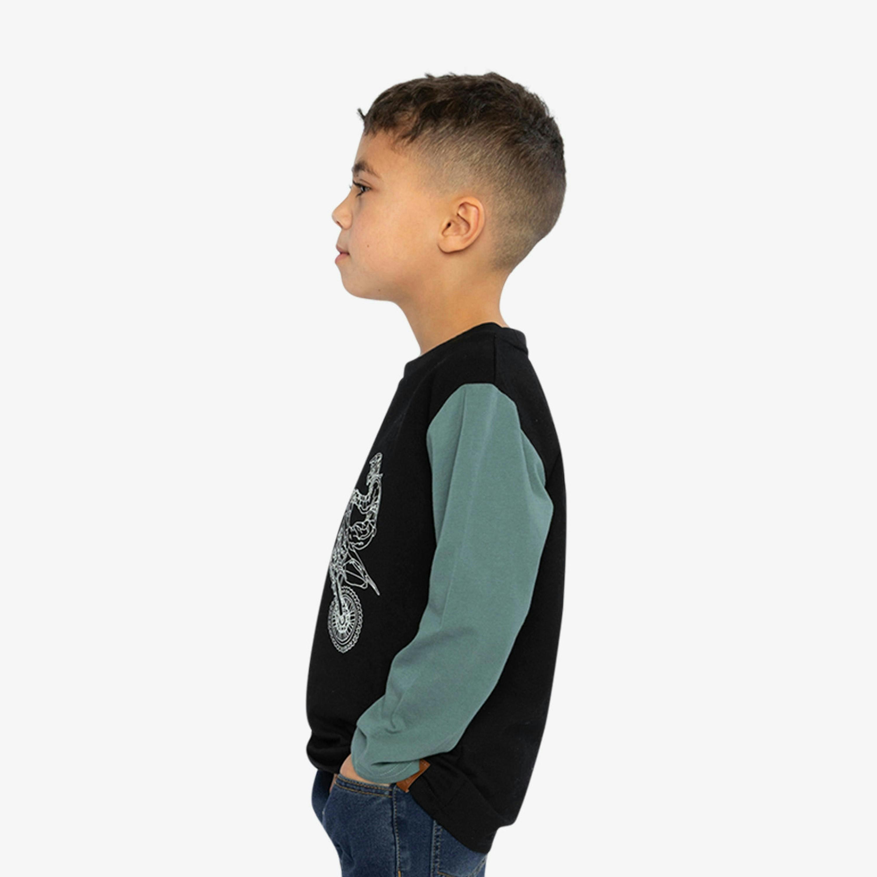 Long Sleeve T-Shirt Black, Blue And Green , view 3 of 6