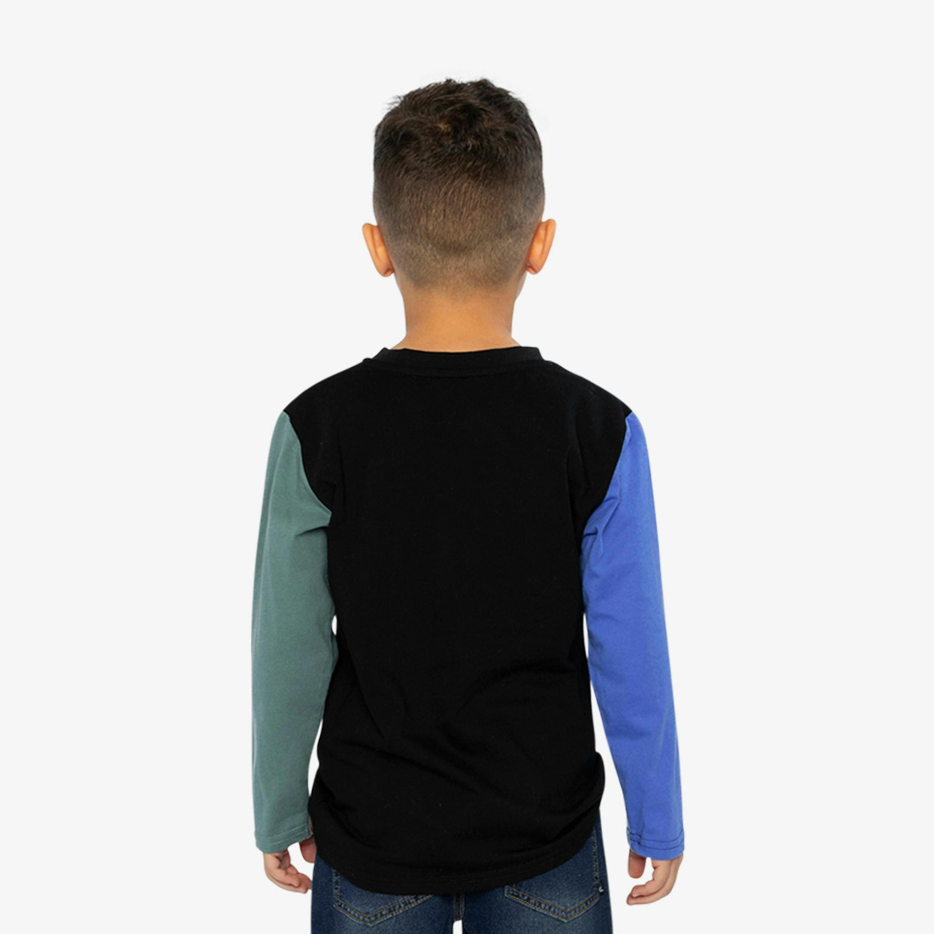 Long Sleeve T-Shirt Black, Blue And Green , view 4 of 6