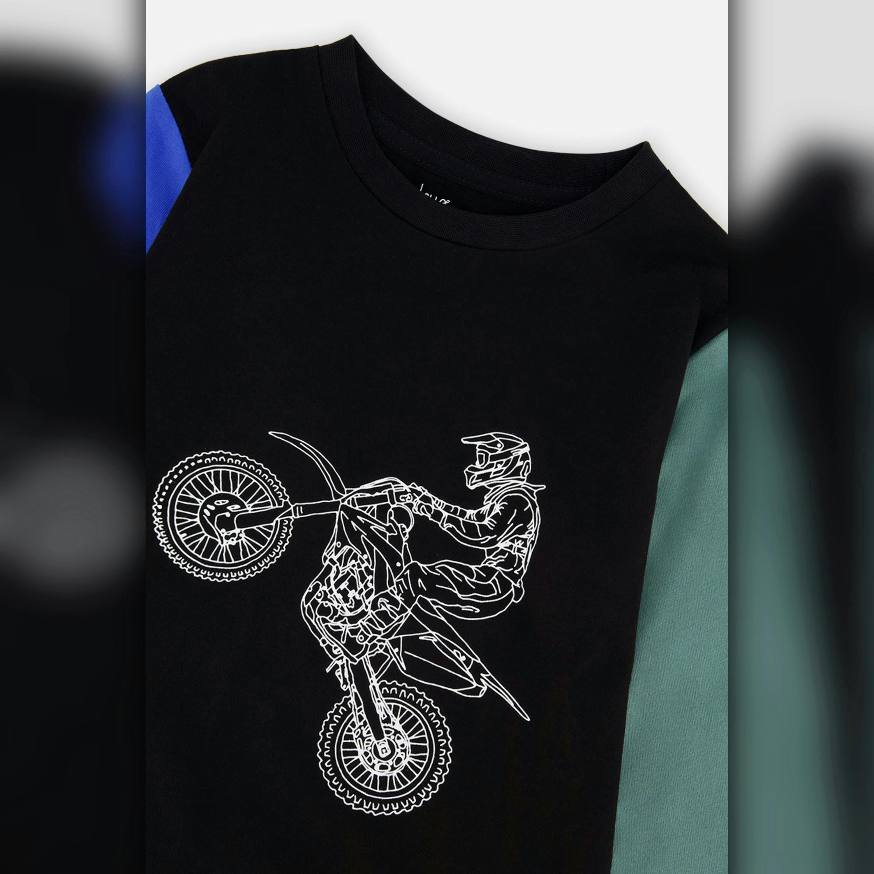 Long Sleeve T-Shirt Black, Blue And Green , view 6 of 6