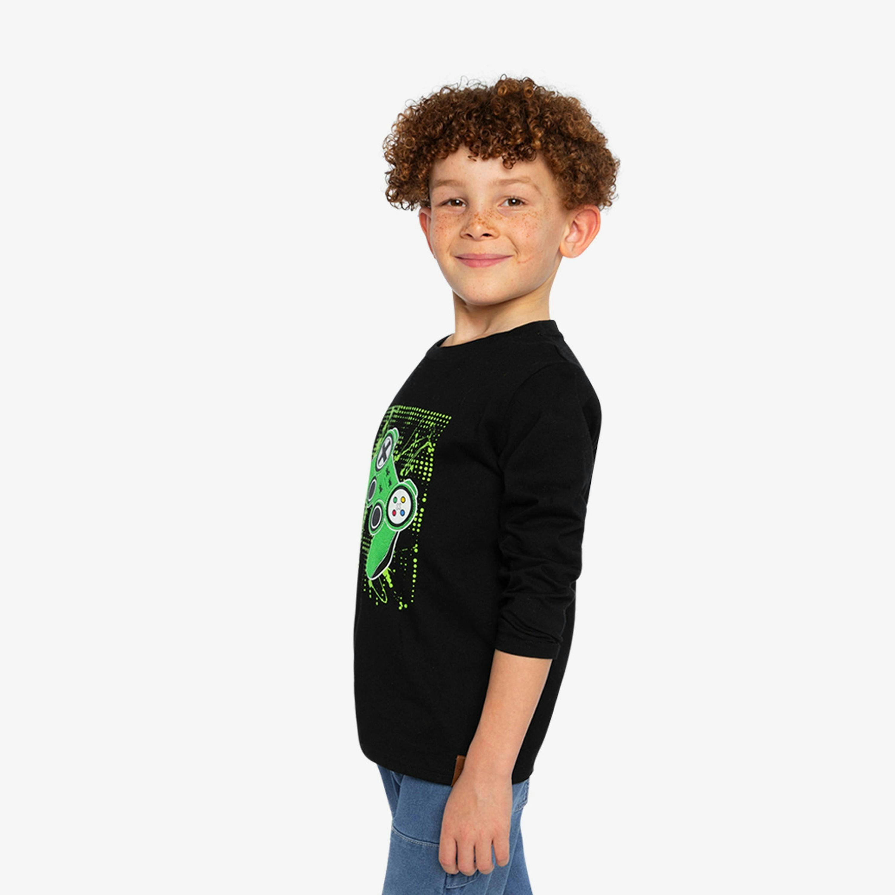 Long Sleeve T-Shirt Black And Green , view 3 of 5
