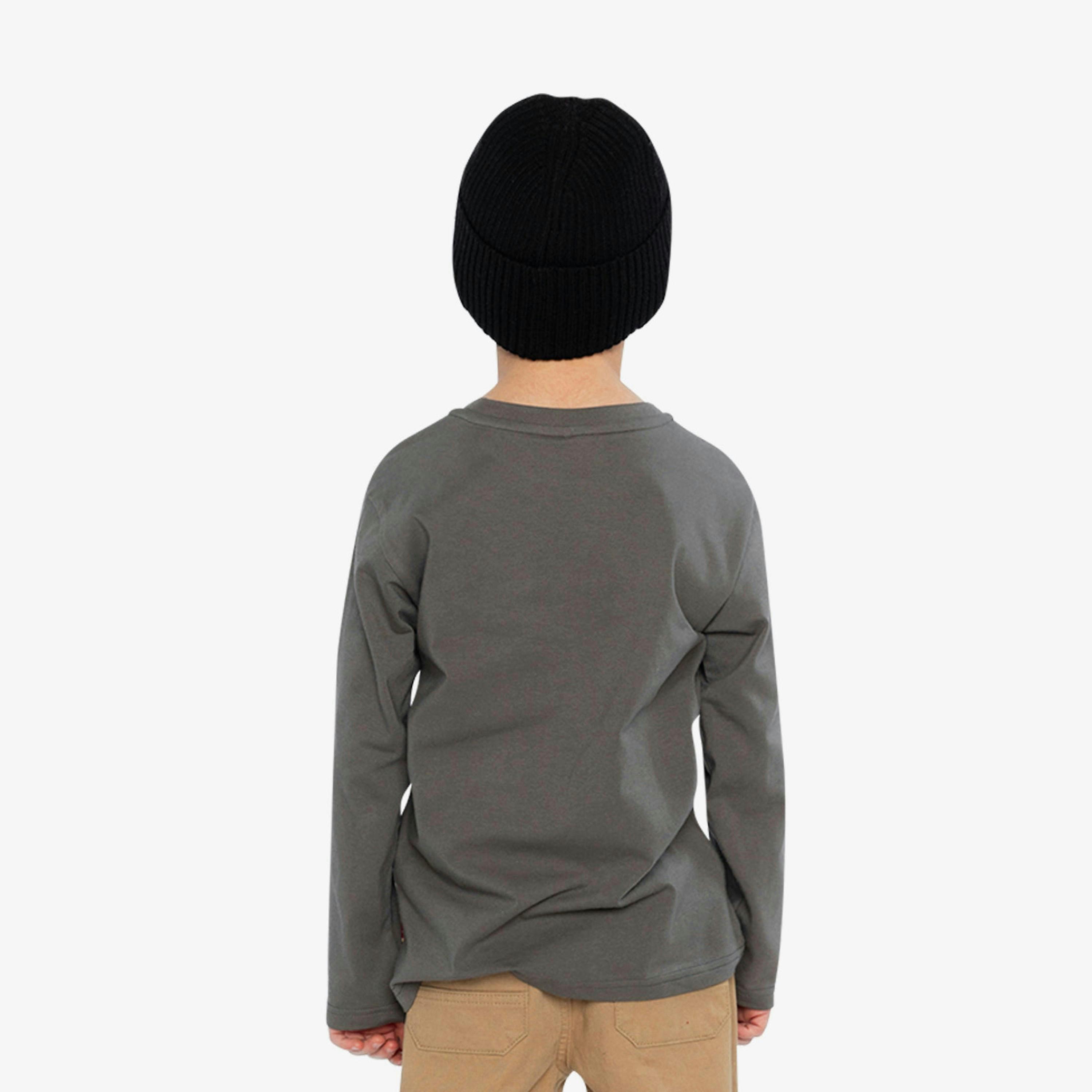 Long Sleeve Organic Cotton T-Shirt Dark Grey , view 4 of 6