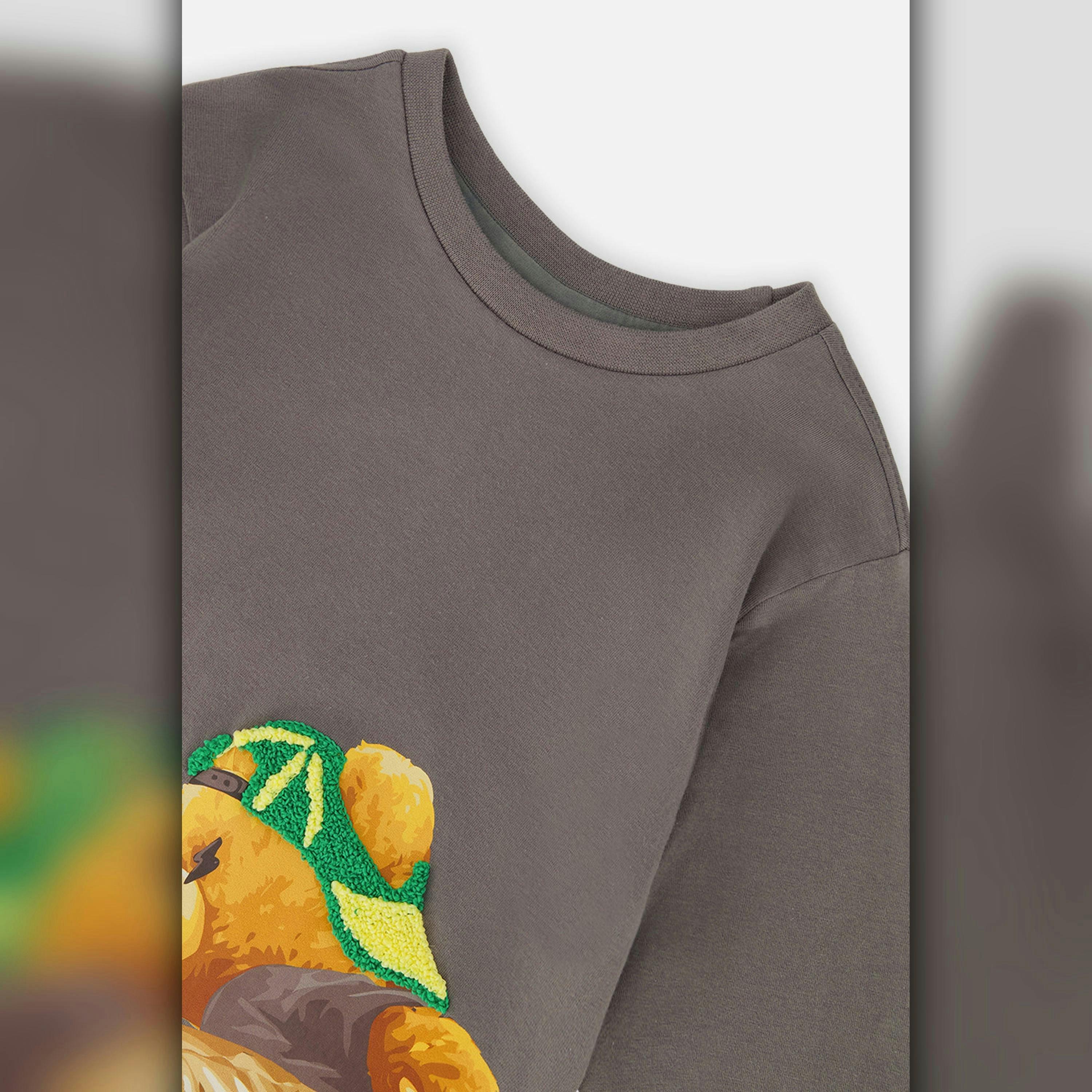 Long Sleeve Organic Cotton T-Shirt Dark Grey , view 5 of 6