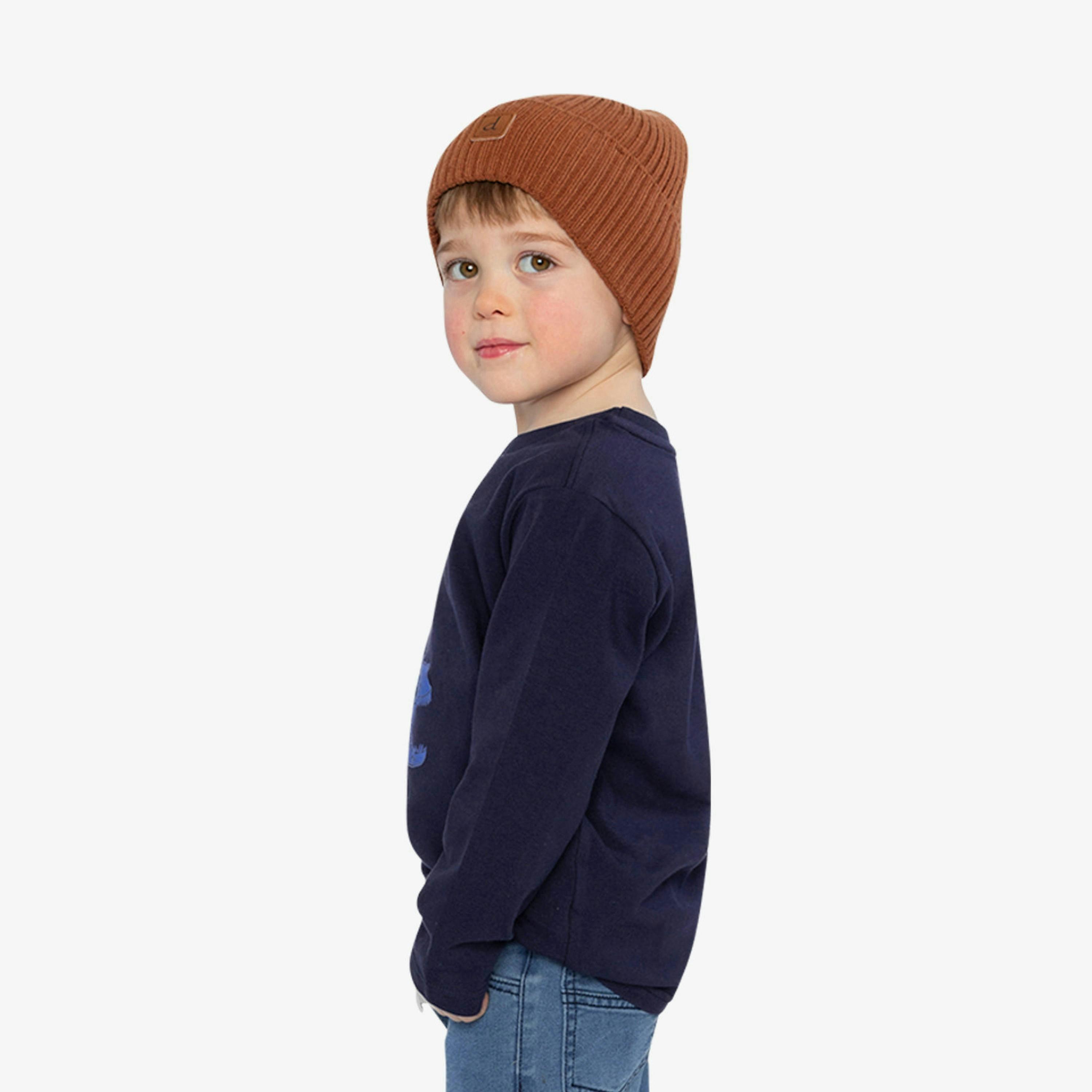 Long Sleeve Organic Cotton T-Shirt Dark Blue And Orange , view 3 of 6