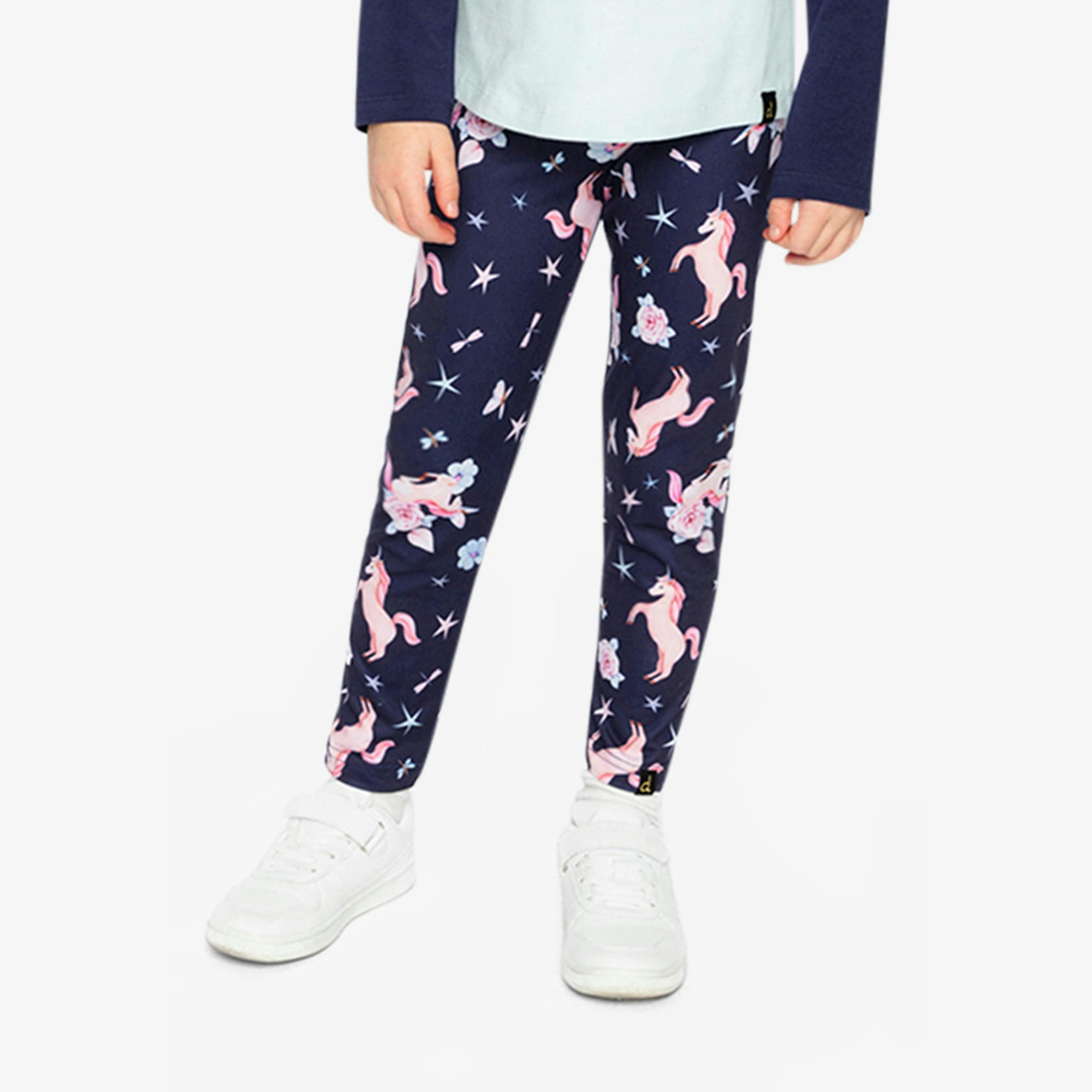 Printed Leggings Navy Unicorn Print , view 2 of 6