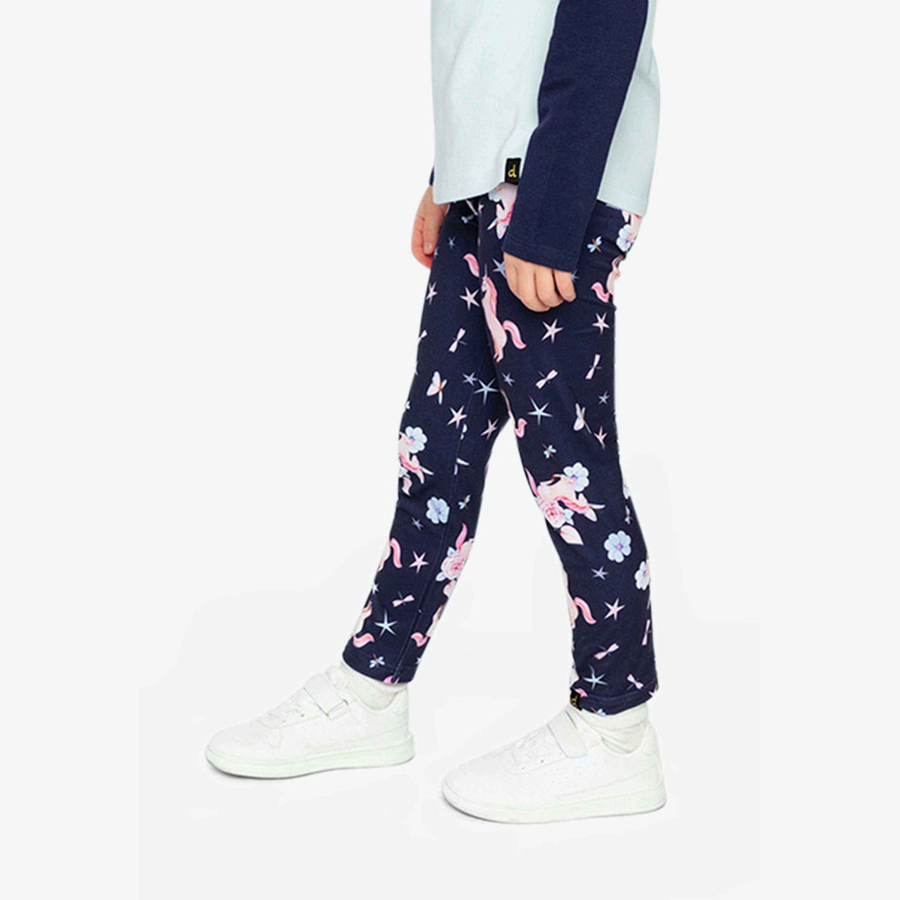 Printed Leggings Navy Unicorn Print , view 3 of 6
