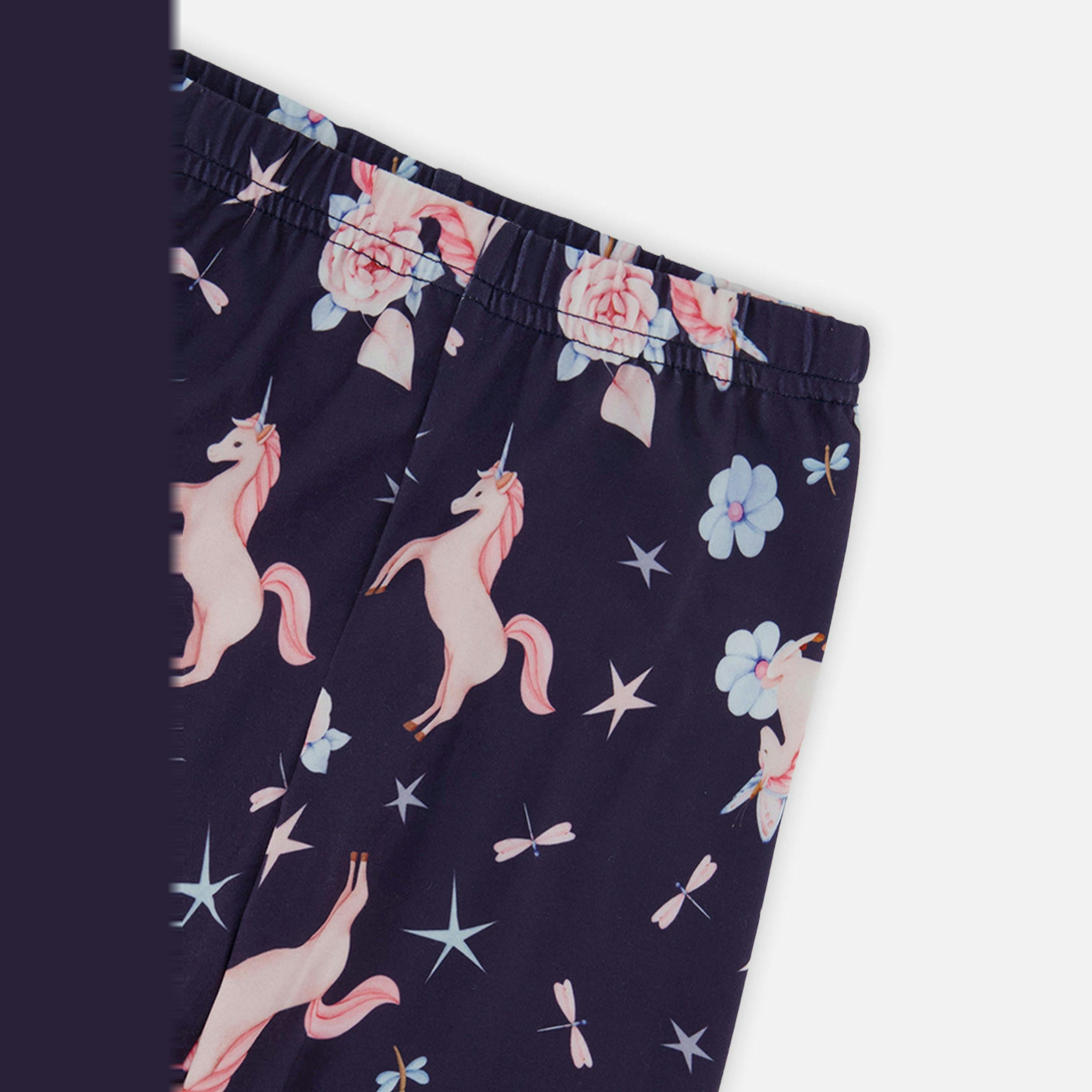Printed Leggings Navy Unicorn Print , view 6 of 6
