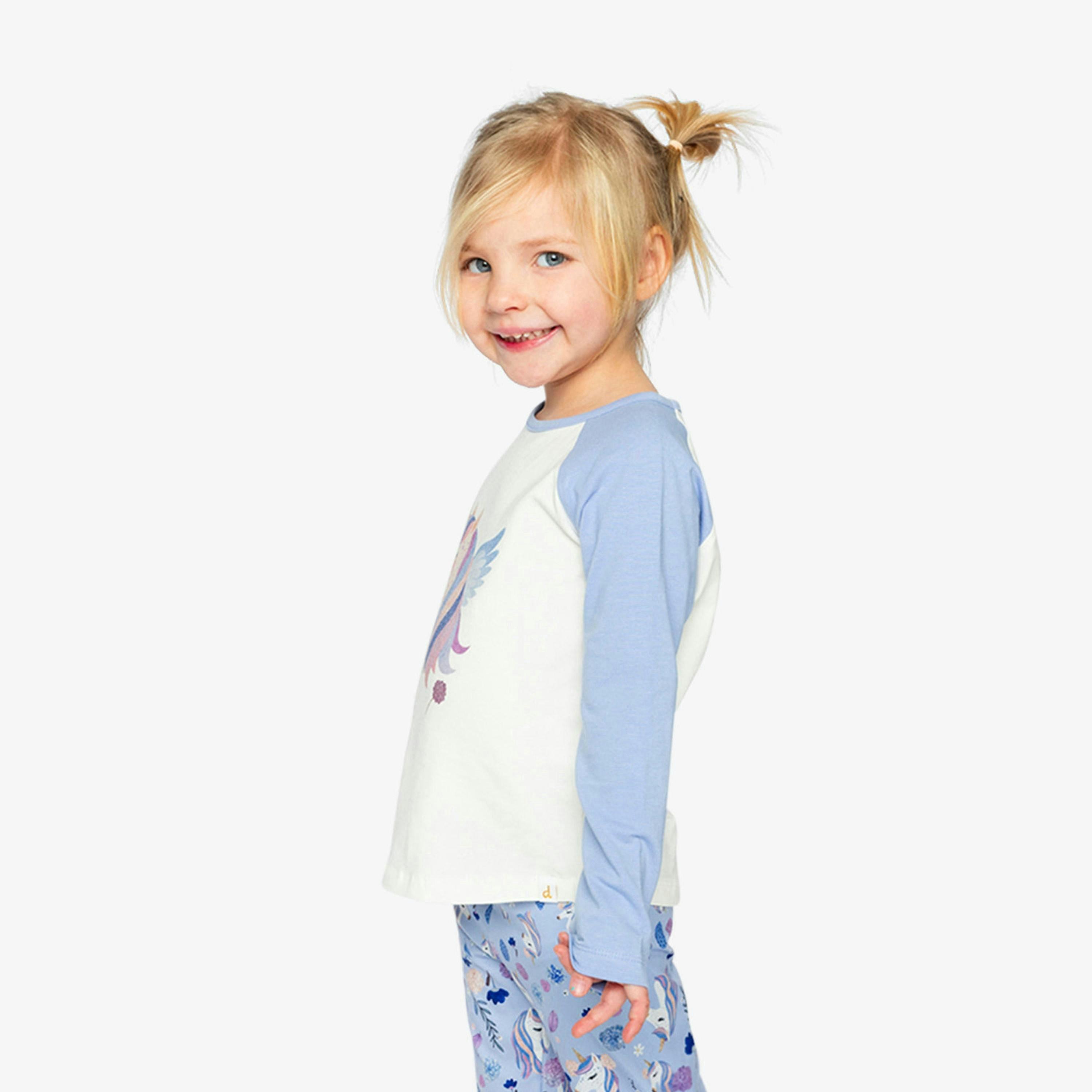 Raglan Organic Cotton T-Shirt Violet And Off-White , view 3 of 6