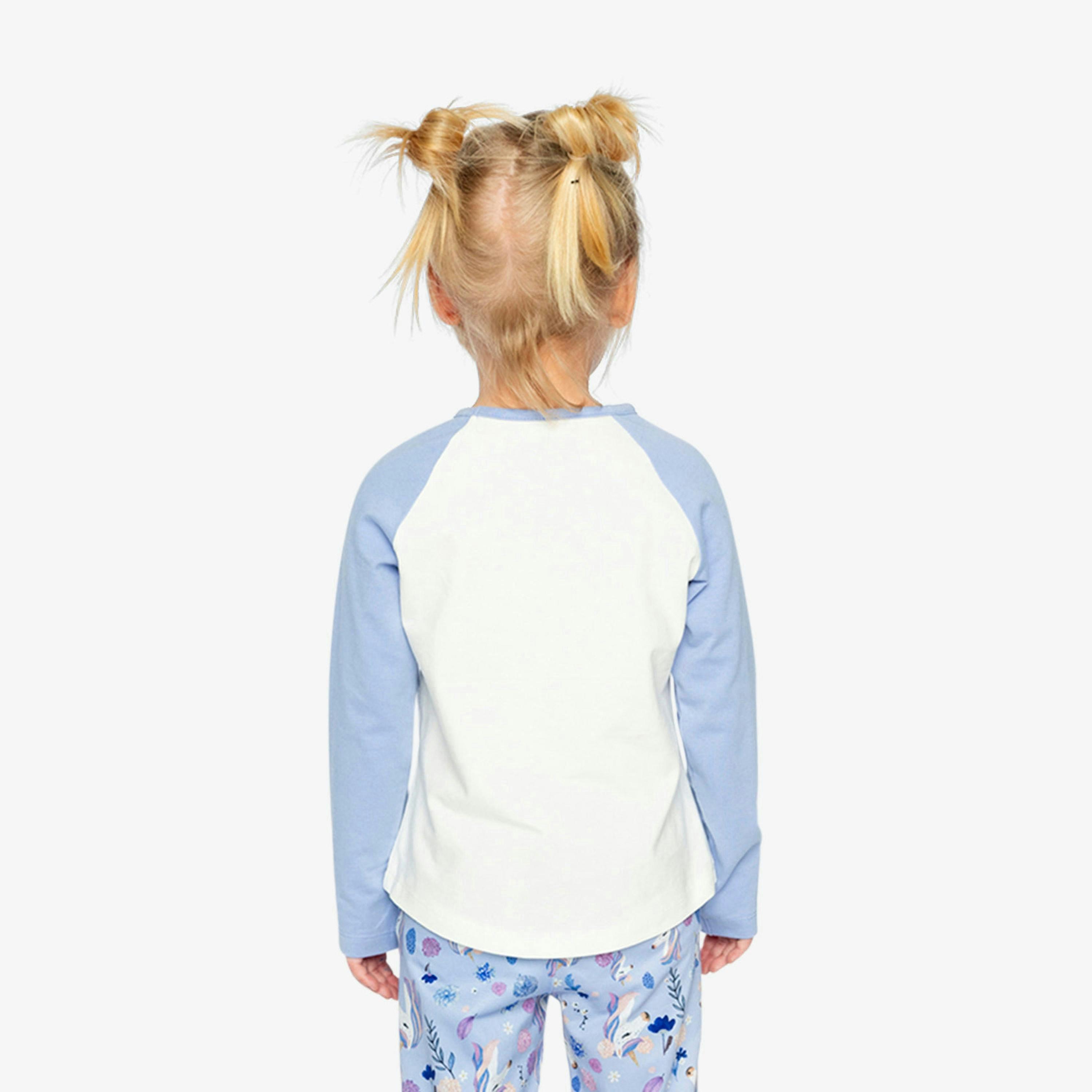 Raglan Organic Cotton T-Shirt Violet And Off-White , view 4 of 6