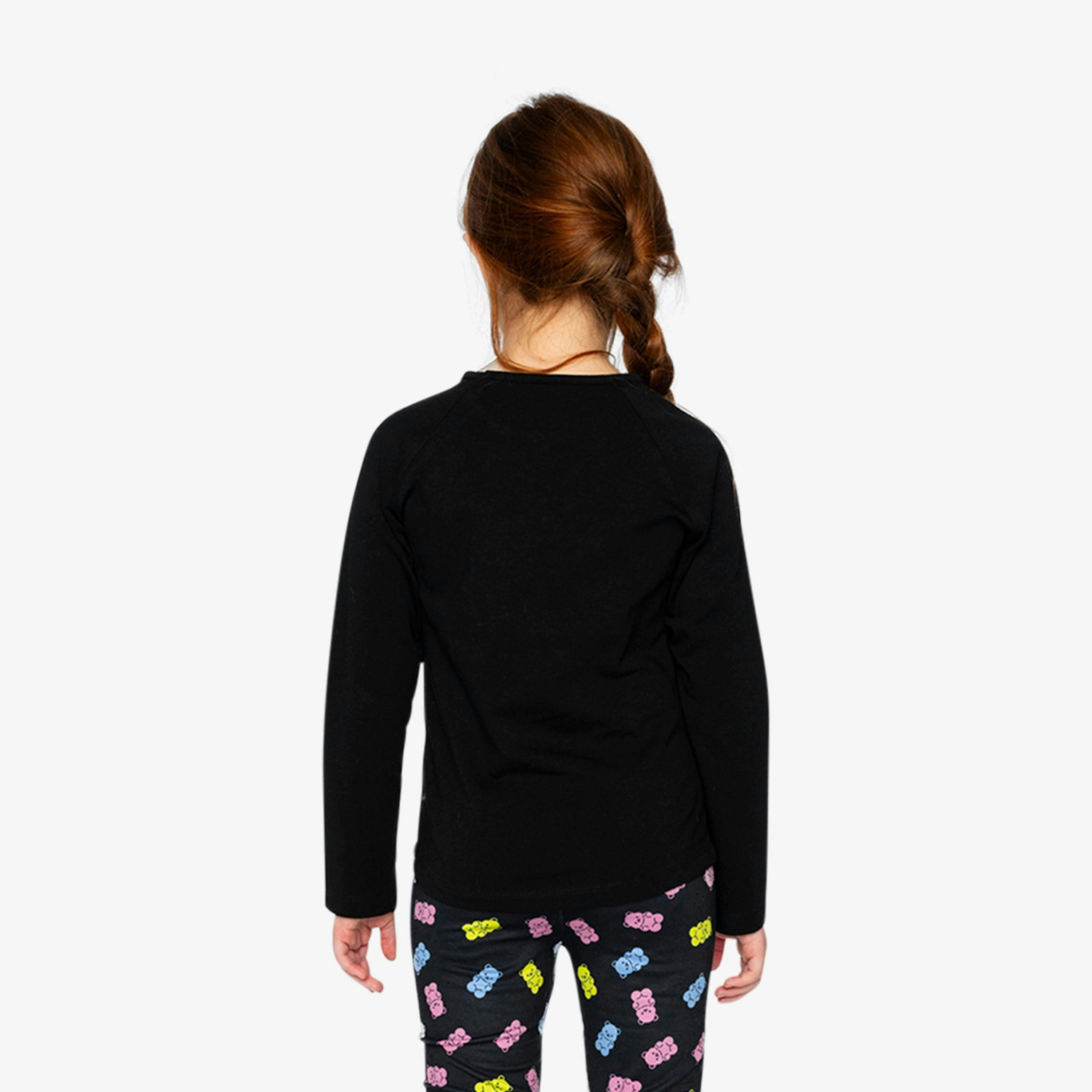 Raglan Organic Cotton T-Shirt Black , view 3 of 5