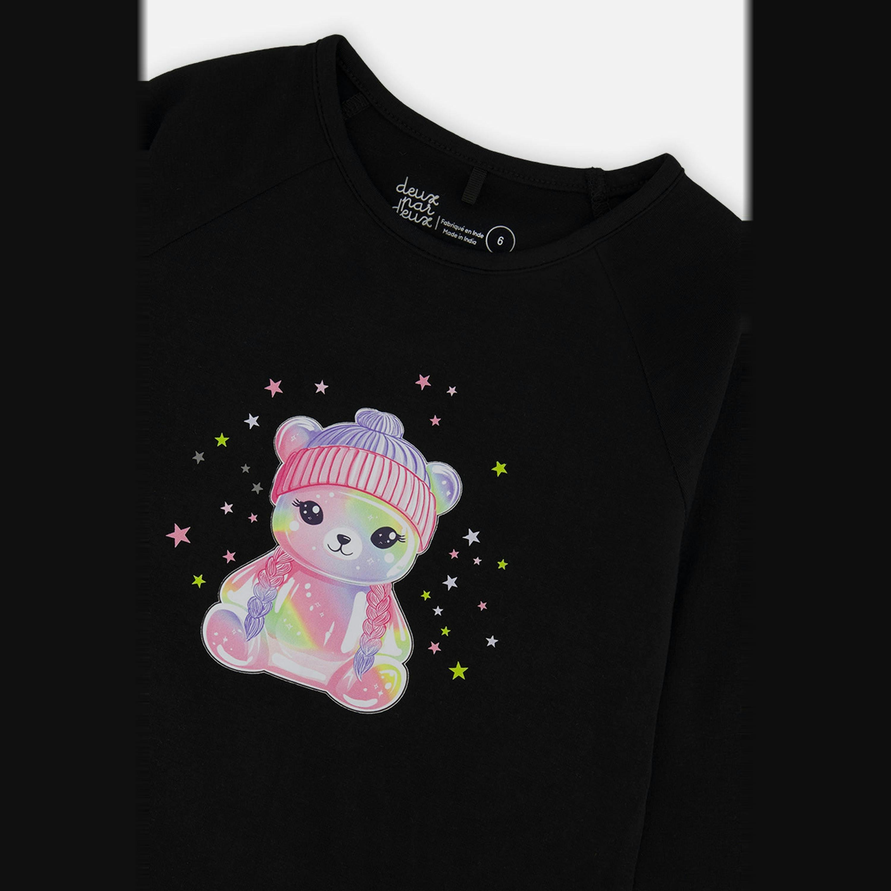 Raglan Organic Cotton T-Shirt Black , view 5 of 5