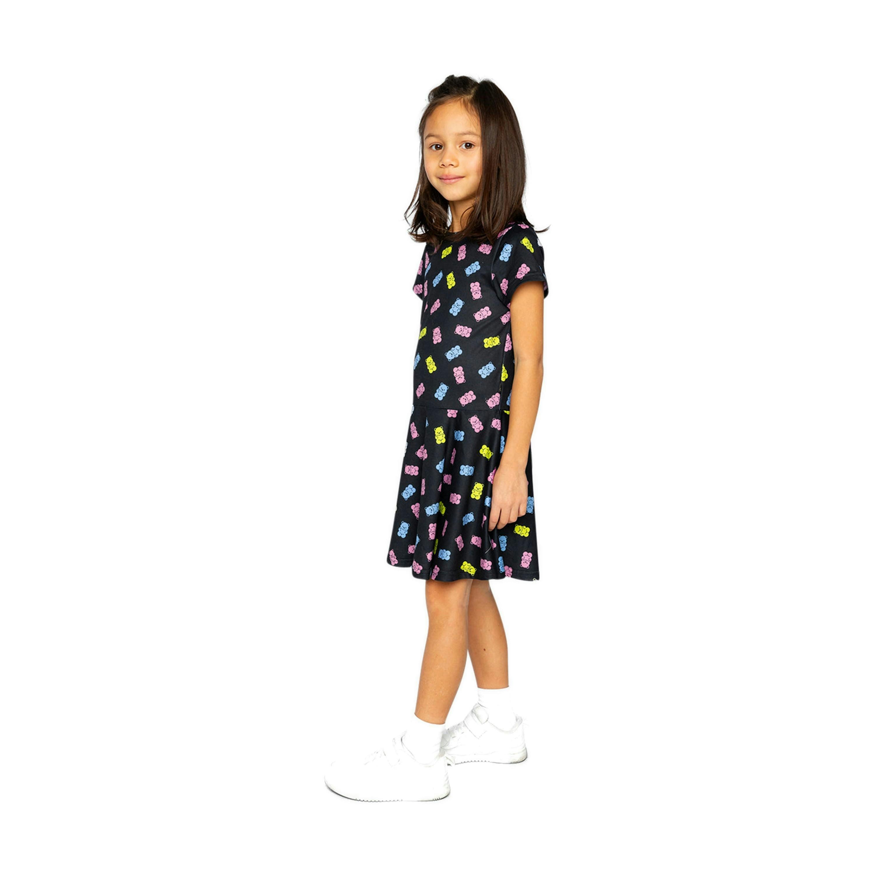 Short Sleeve Dress Black Printed Gummy Bears , view 3 of 4