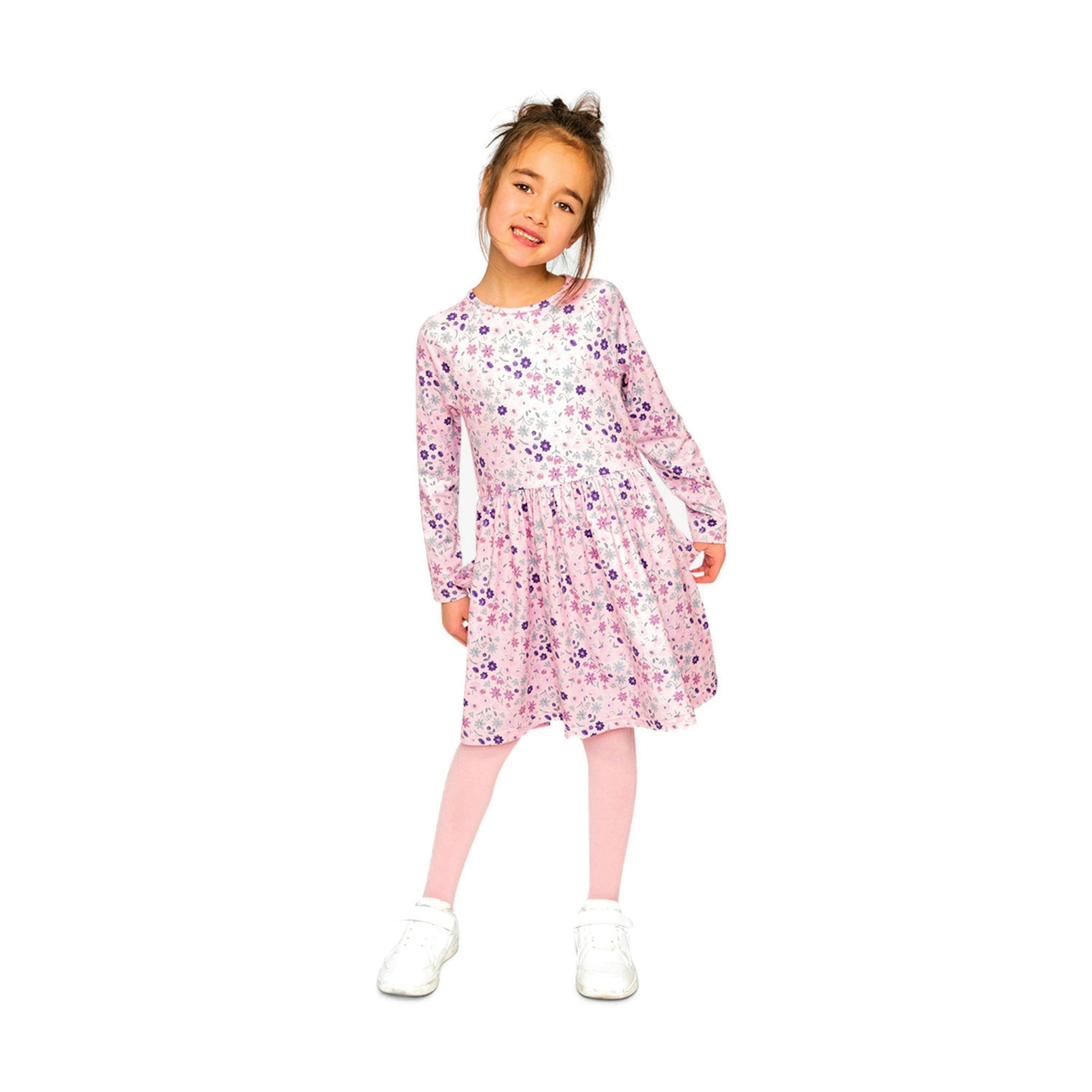 Long Sleeve Dress Rose Print Daisies , view 2 of 5